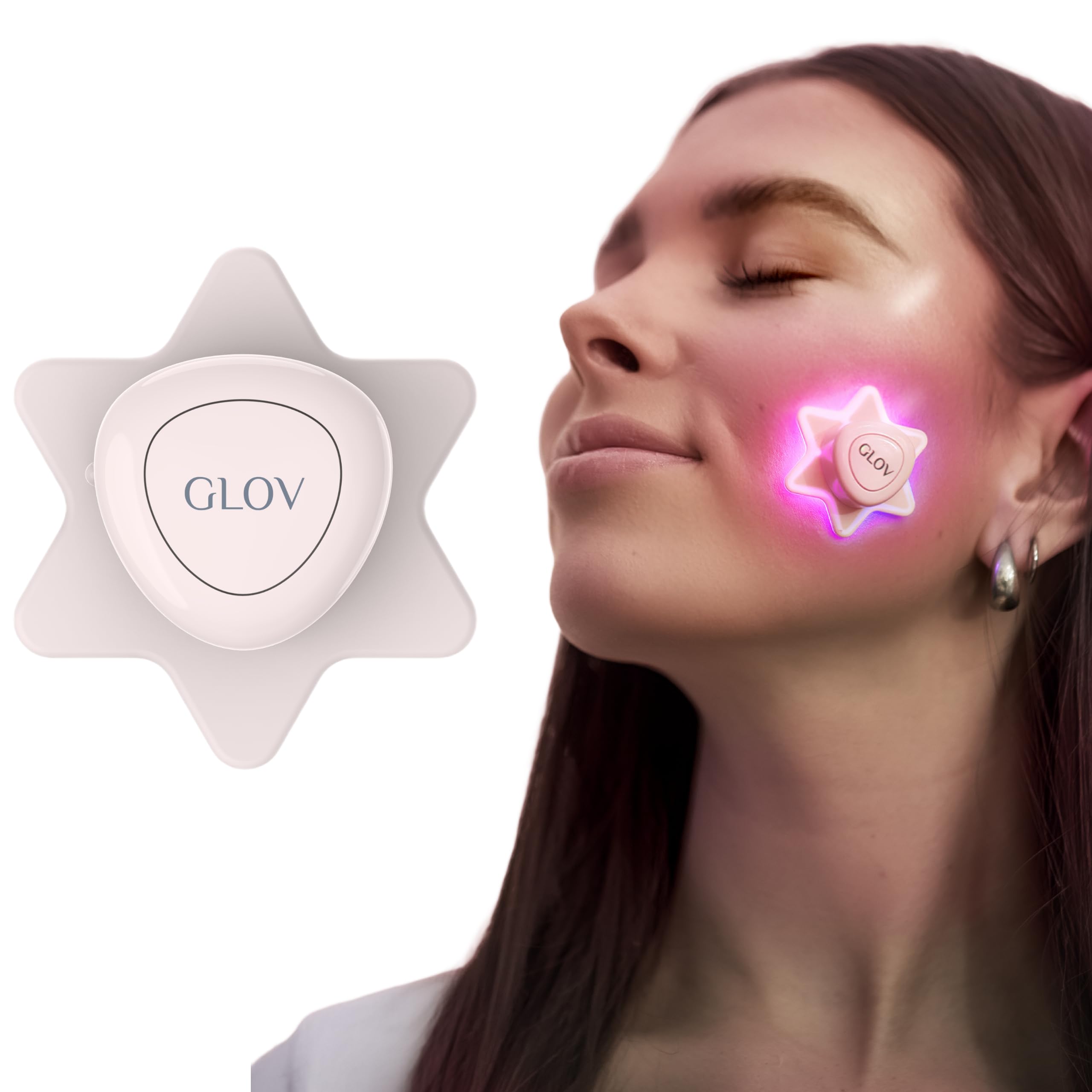 Glov Plaster Led na Trądzik-światło Niebieskie i Czerwone Kompaktowy Design Szybkie Sesje Domowa Pielęgnacja Efektywne Wsparcie Akcesoria do Pielęgnacji Skóry