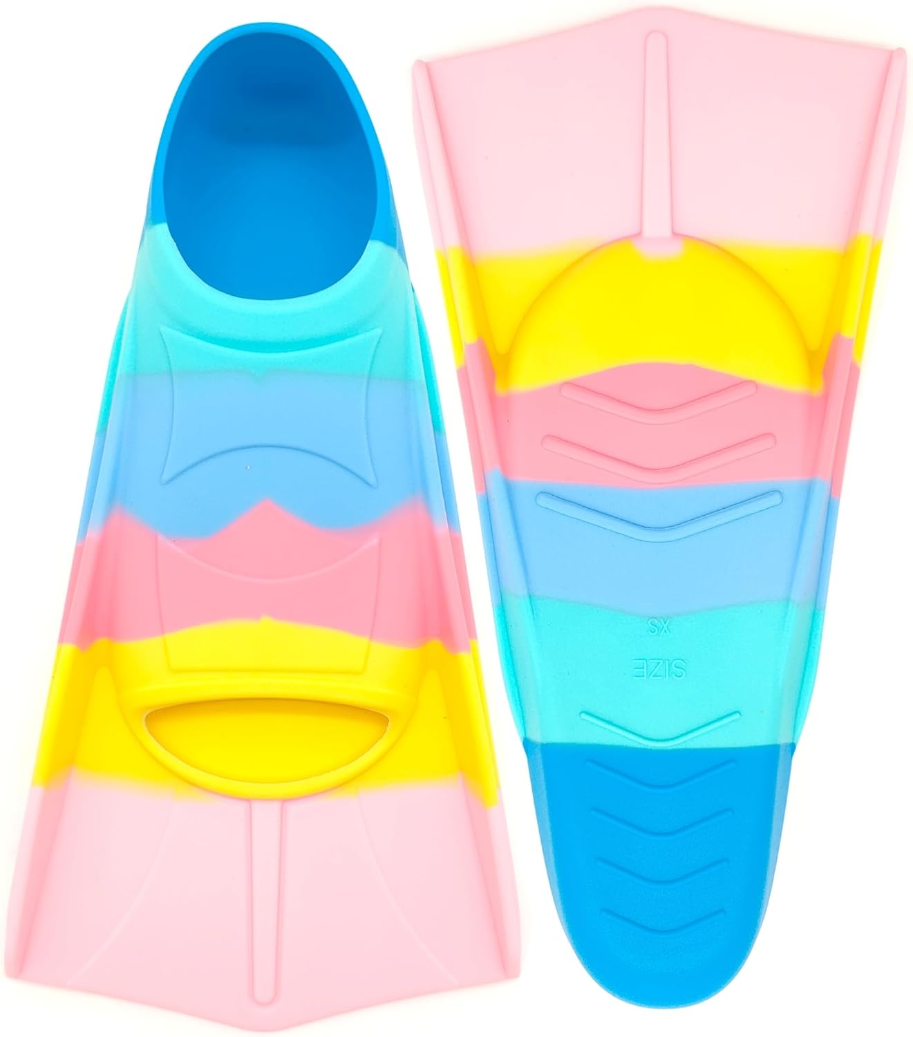 Fadgesy Swimming Training Fins,Comfortable Silicone Flippers for Swimming and Diving,Size Suitable Kids Girls Boys Adult