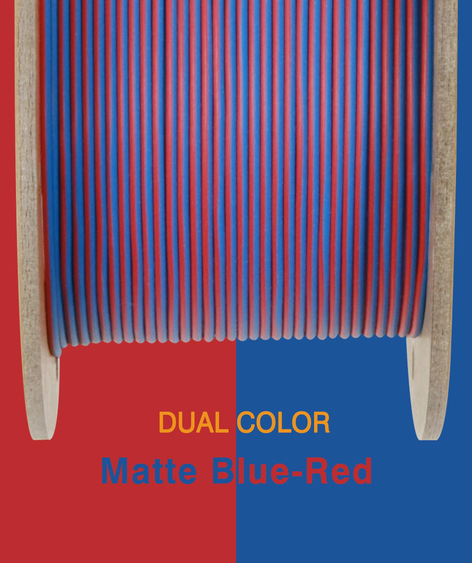 OVERTURE Matte PLA Filamento PLA opaco da 1.75mm, bobina da 1kg, Precisione Dimensionale +/- 0.02 mm, per Stampante 3D (Matte Blu-Rosso)