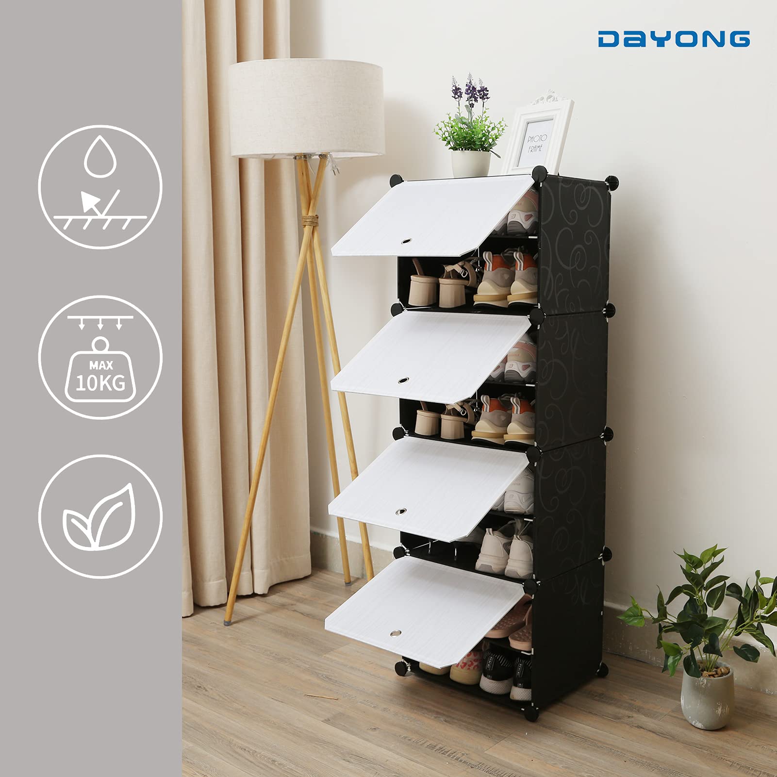DAYONG DIY Portable Shoe Rack Organizer Tower,Modular Cube Storage