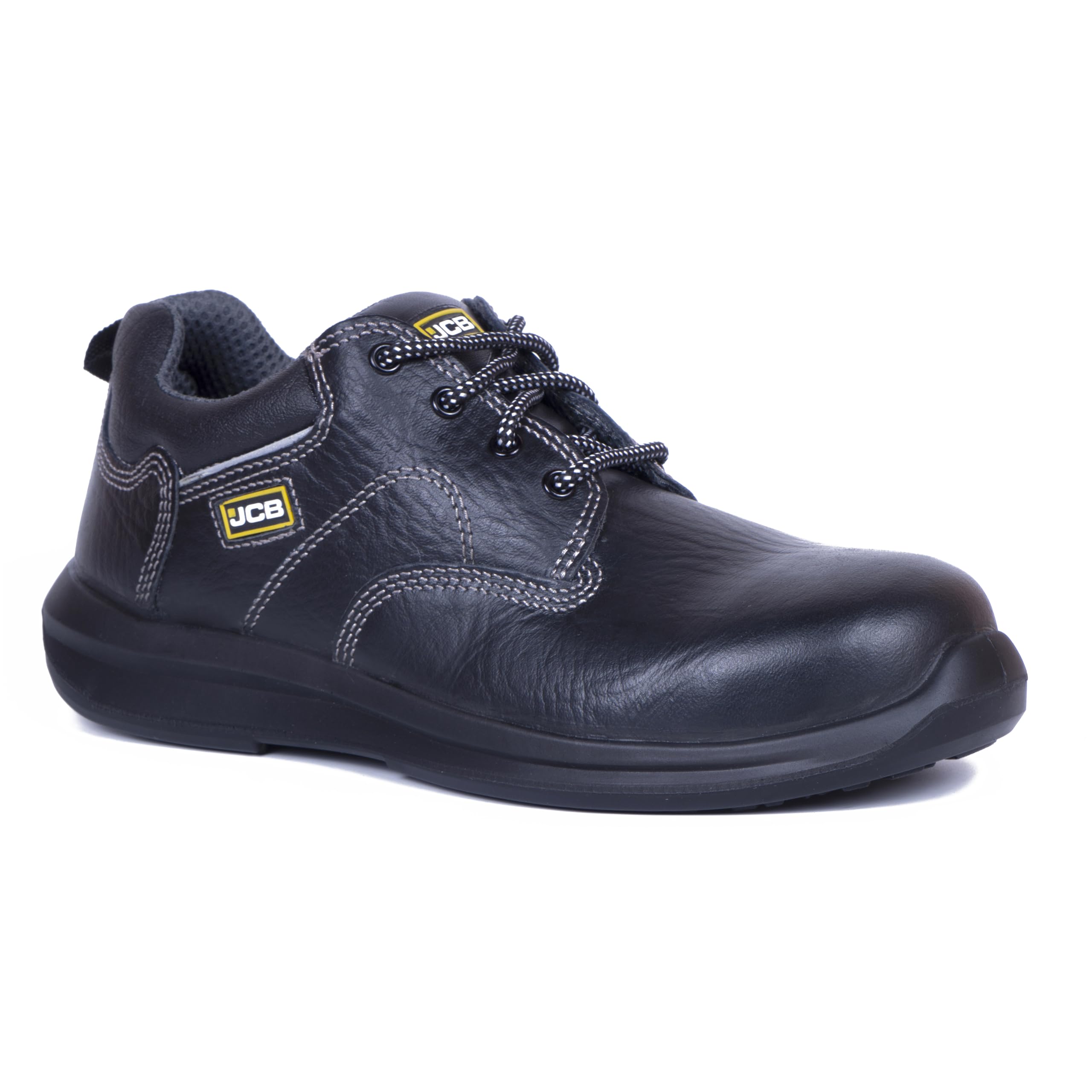 Rumble Light Weight Safety Shoes for Man | Genuine Leather | Steel Toe Cap | SRC Antislip, Oil Resistant | Single Density, Antistatic & Abrasion Resistance | Black | Size 6-10 UK-image-8
