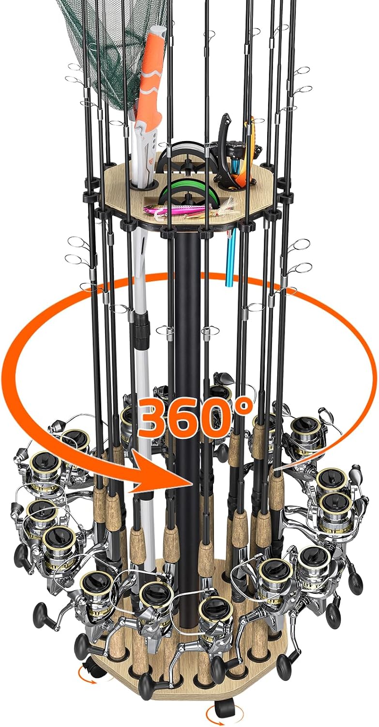 Rig Rod Rack Amazon.com : KEXMO Mobile Fishing Rod Holder Pole Rack for Garage, 360 ...