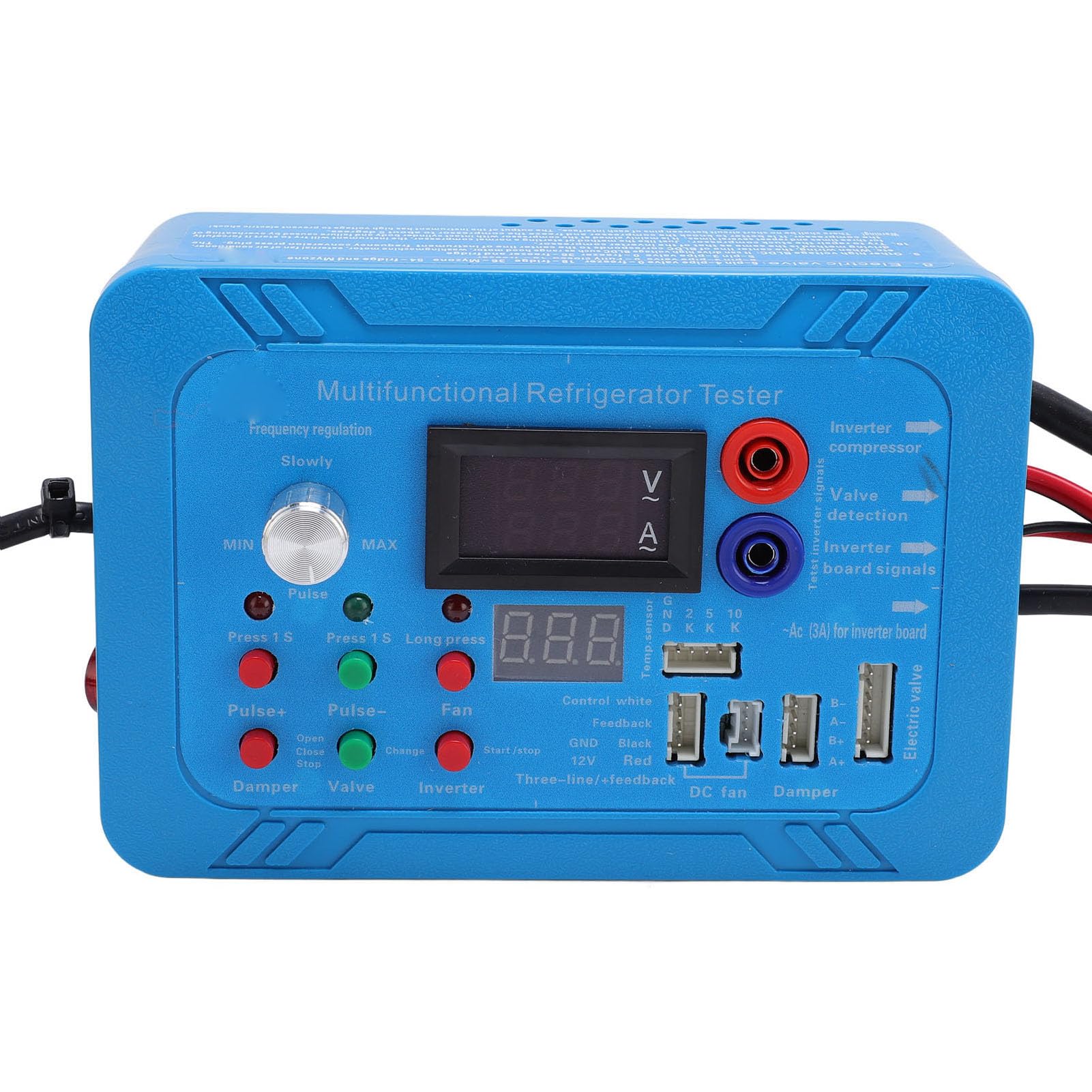 Luocute Probador de Refrigerador Inversor, Instrumento de Prueba de Placa de Frecuencia Variable con Advertencia de Zumbador para Detección y Reparación de Válvula Motorizada de 5 Pines y (Enchufe