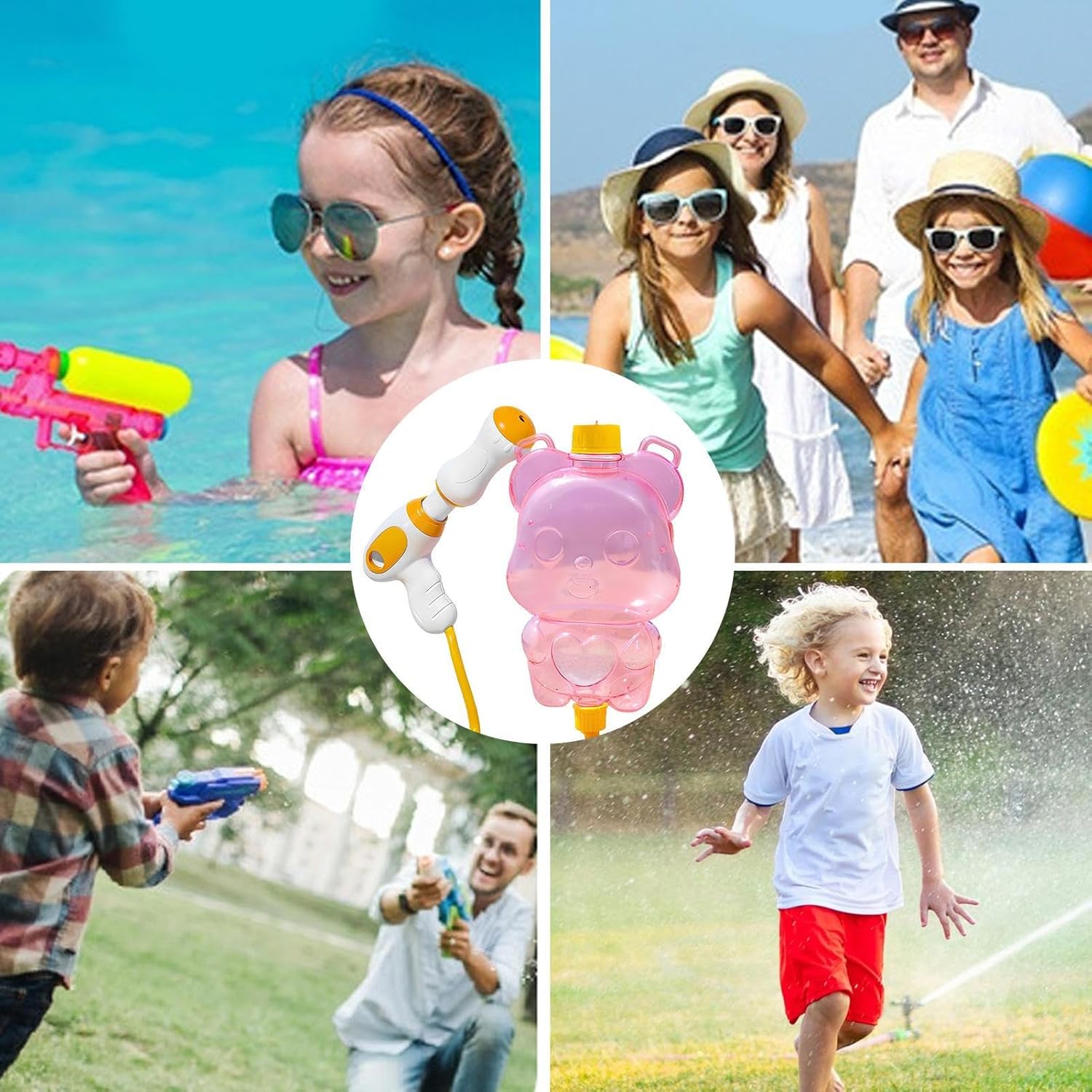 Water Squirting Toy, Backpack Shooter for with Tank, Material with High Pressure Function, Outdoor Swimming Pool Games, Preschooler Backyard Activity Beach Trip Birthday GIF
