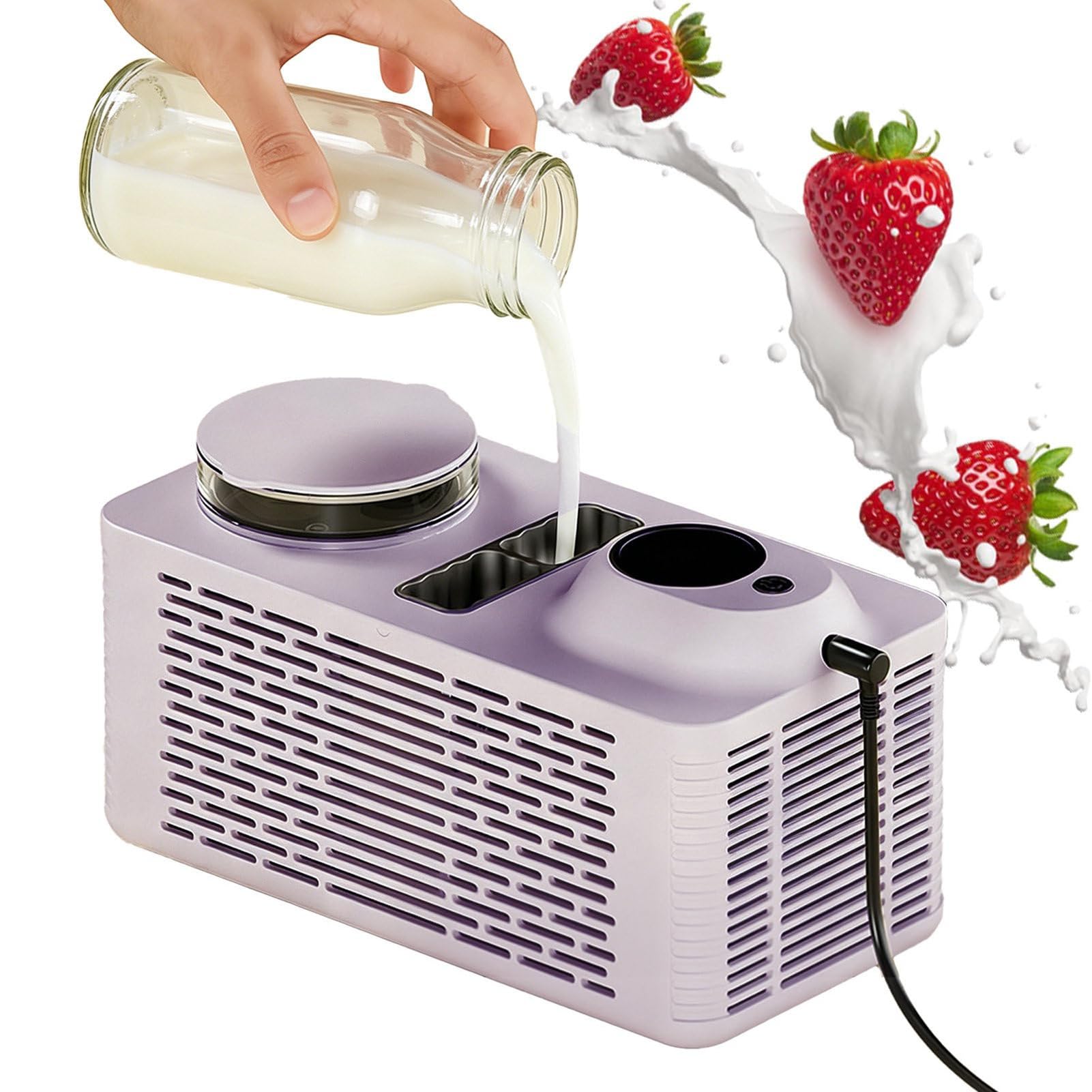 Generico Macchina for Il Ghiaccio for Auto, Macchina for Ghiaccio for Auto, Compatibile con Veicoli a 12 V e Alimentazione Domestica, Mini Macchina for Ghiaccio Portatile Macchina(Purple)