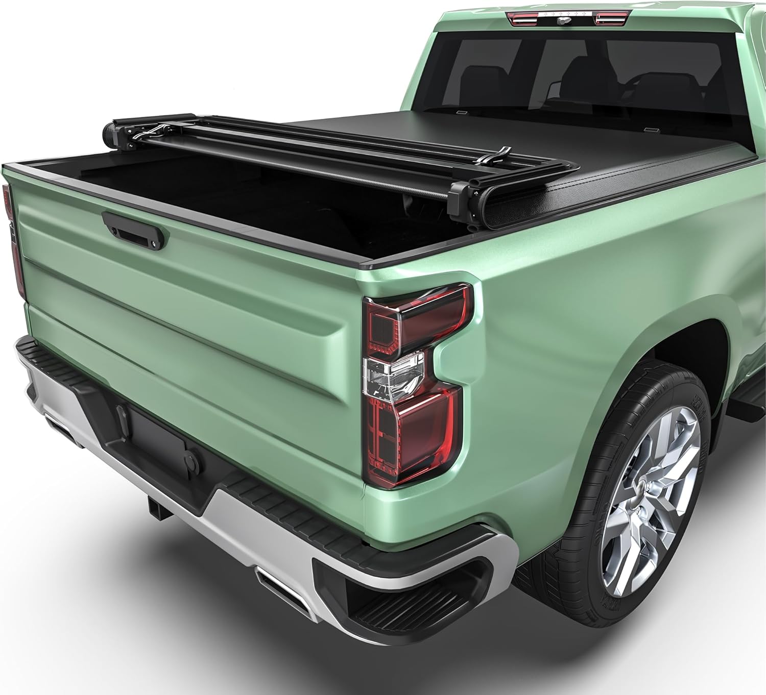 LEDKINGDOMUS Soft Quad-Fold Truck Bed Cover Fits for Chevy Silverado/GMC Sierra 1500 New Body Style 2019-2025 | 5'9" (70") Bed Without Multi-Flex Tailgate 5.8ft Bed Soft Quad-Fold 2019-2025 1500 New Body