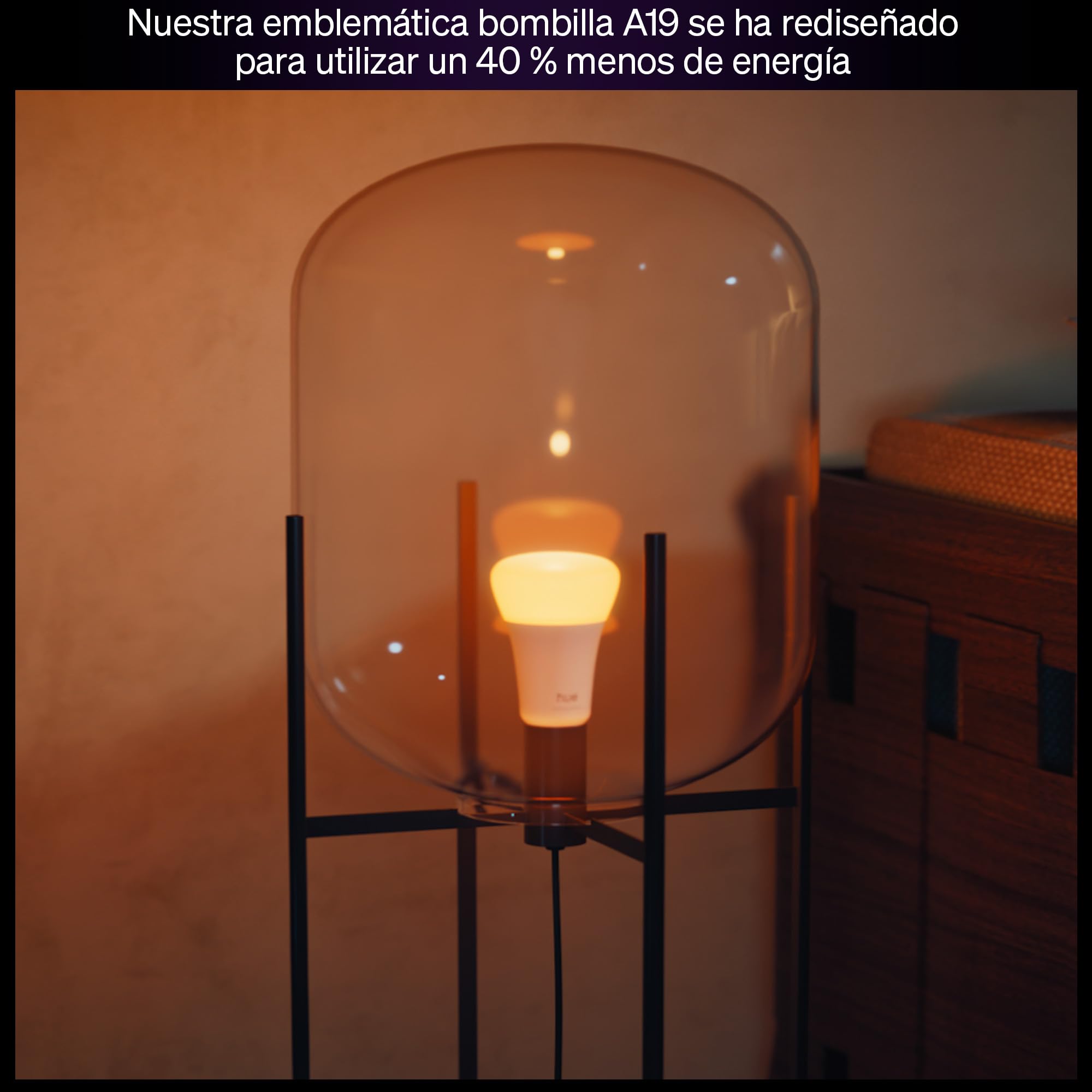 Philips Hue Bombilla LED Inteligente A67, White and Color Ambiance, Luz Blanca y de Colores, E27, 11,8W, Regulable 1000-20.000 K, 1600 lm, Alexa, Google Assistant y Apple Home, Pack de 1