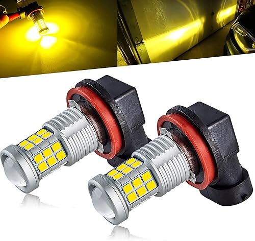 KISLED Bombillas LED antiniebla superbrillantes de 3000 lm H8 H11, bombillas DRL de alta potencia 3030 chips con lente de proyector de repuesto para
