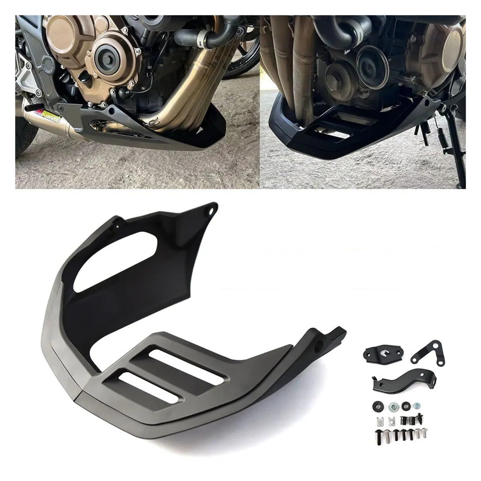 Alerón de Moto para CB650R CB-650R CB 650 R 2019-2025 Protector Cárter Inferior Motocicleta Incluye Protector Motor Y Carenado Inferior Alerones para Moto(Carbon Fiber Pattern)