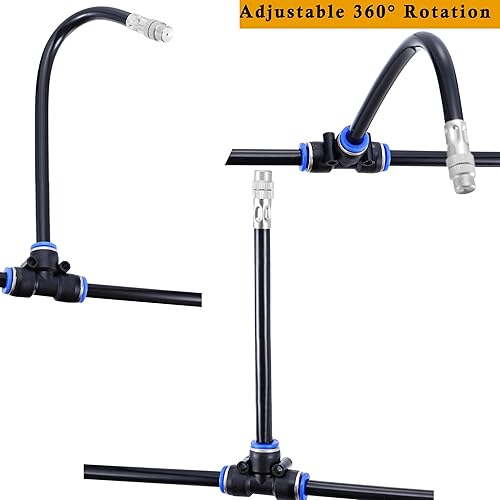 Miniatura 4 de Mornajina Paquete de 5 boquillas de nebulización de latón con manguera integrada de 16 pulgadas para sistema de refrigeración al aire libre
