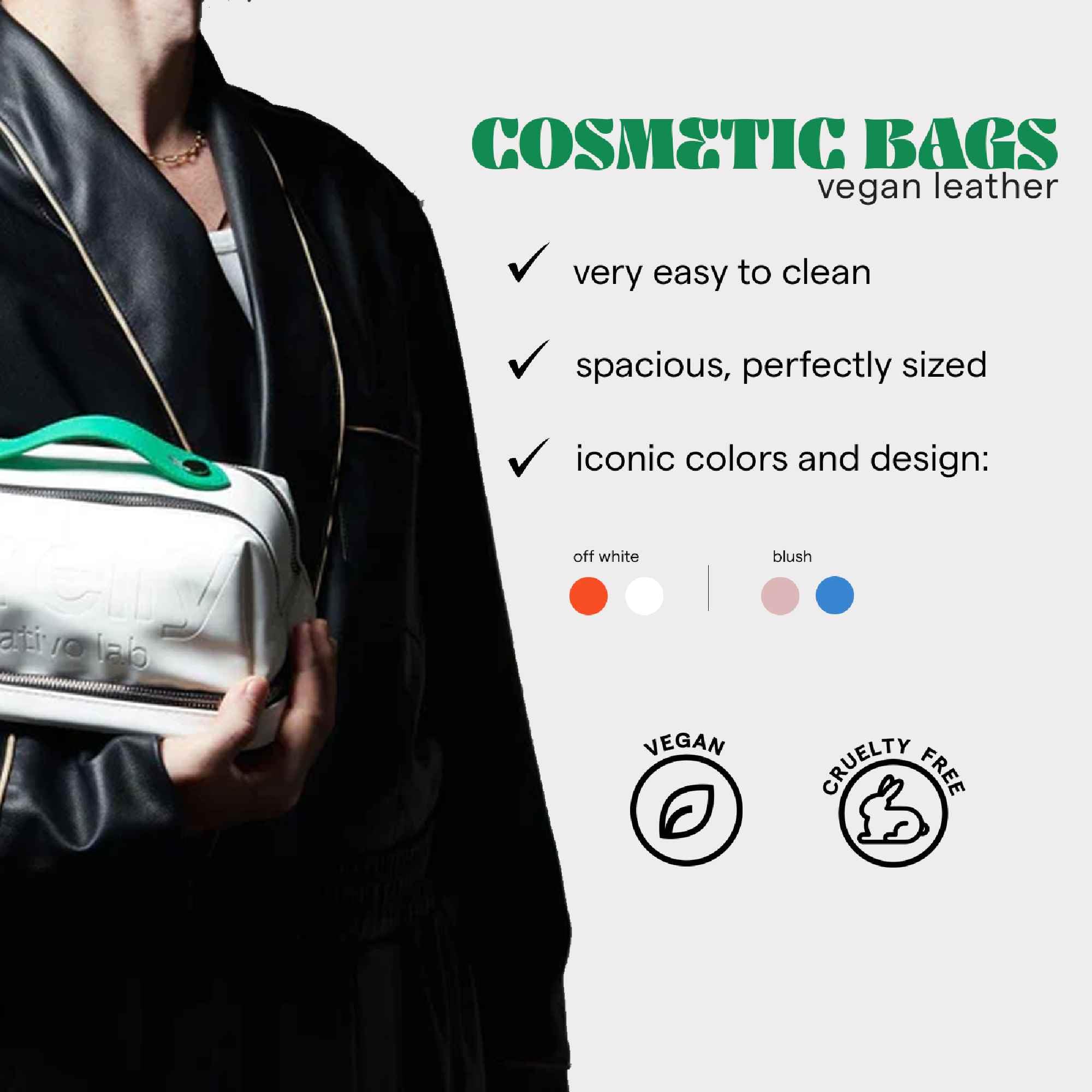 SARELLY Vegan Leather Makeup Bag with Brush Pouch, 24 x 13 x 12 cm