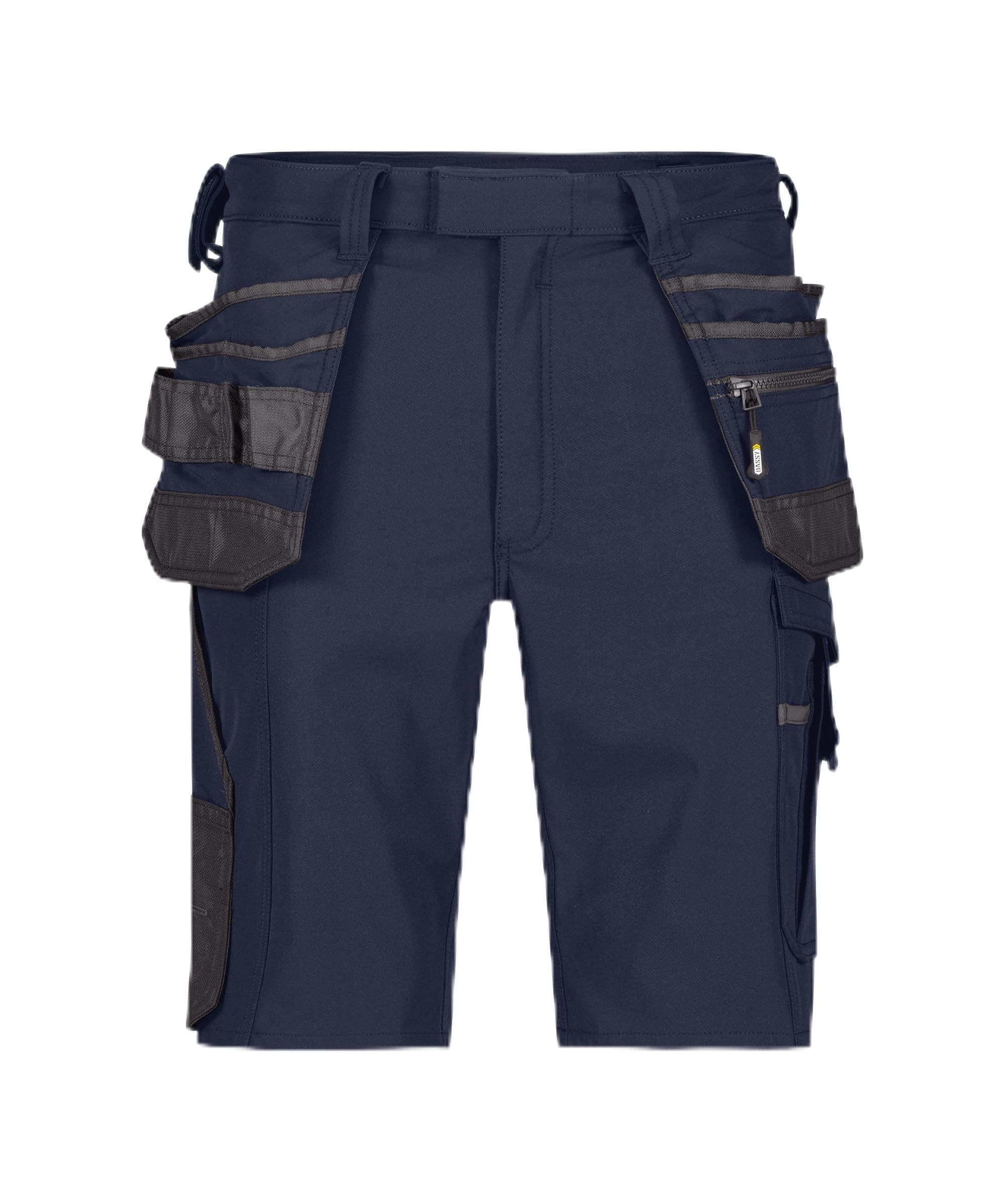 DASSY® Aurax Stretch-Arbeitsshorts mit Holstertaschen - Größe 52 - NACHTBLAU/ANTHRAZITGRAU