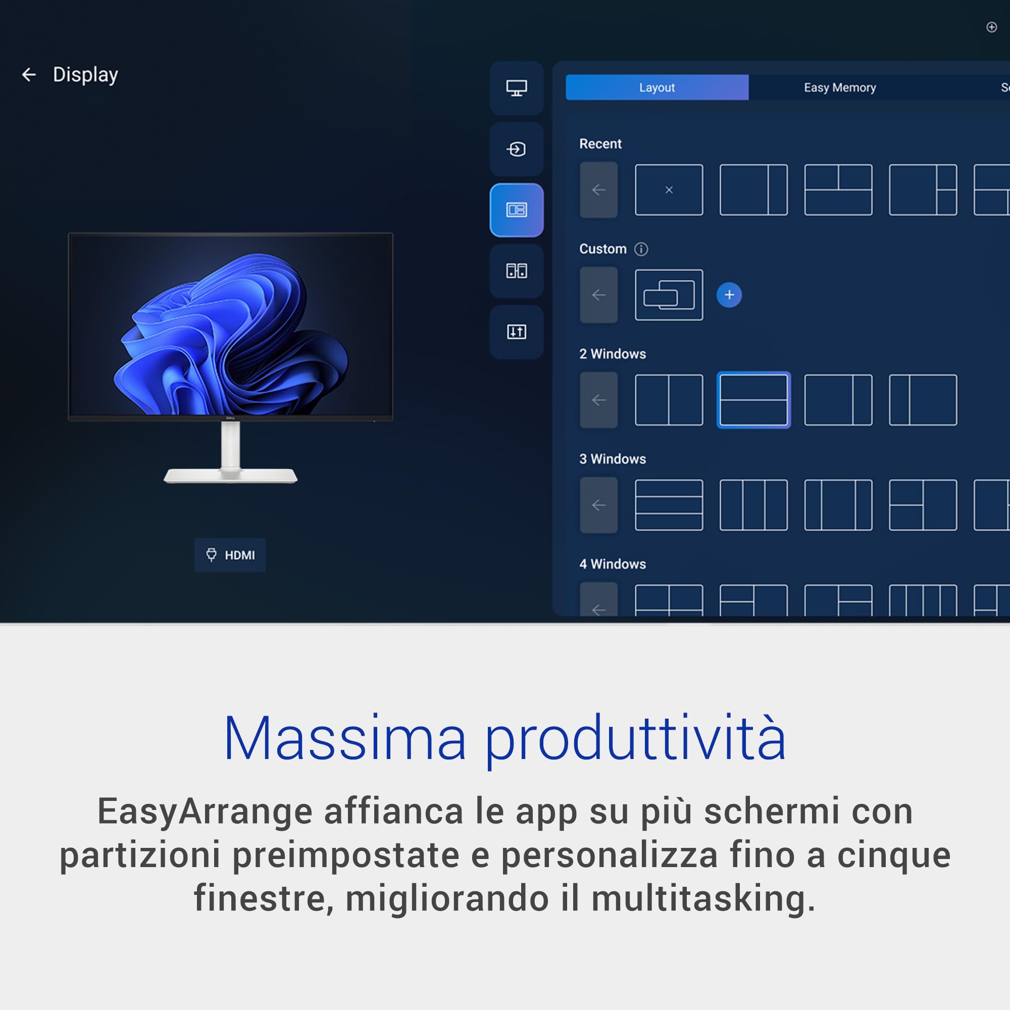 Dell 24 Plus Monitor - S2425HSM, Full HD (1920x1080), 144Hz, IPS, 1ms MPRT, AMD FreeSync, 99% sRGB, Regolabile in Altezza, Altoparlanti integrati, 2 HDMI, 3 Anni di Garanzia, Bianco