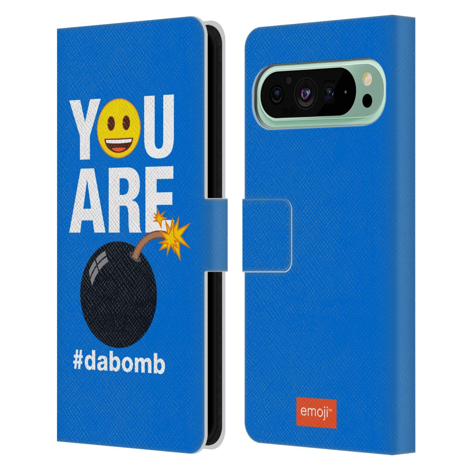 Head Case Designs Officially Licensed Emoji® Dabomb Flat Leather Book Wallet Case Cover Compatible with Google Pixel 9 Pro XL