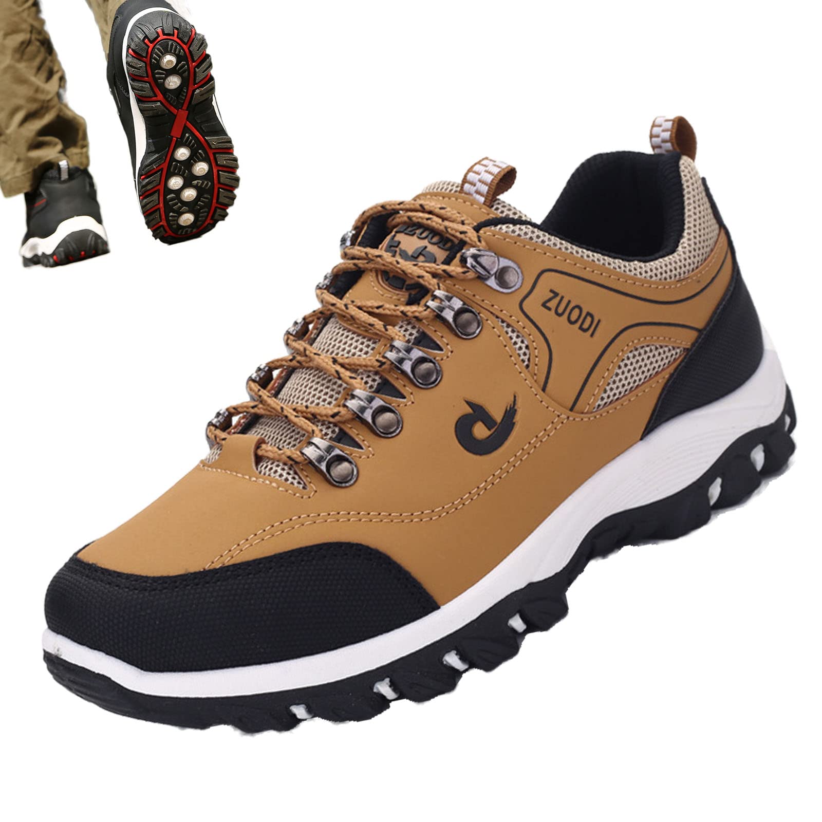AngryMonkey Men's Outdoor Orthopedic Hiking Shoes,Lightweight Comfy Breathable Non-Slip Height Travel Walking Fashion Sneakers