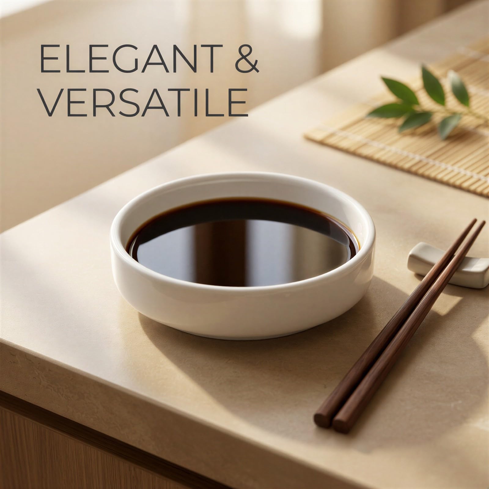 6 Stk Keramik Dipschalen 9 cm, weiße Sojasaucen Schälchen, kleine Servierschalen und Dipschalen für Gewürze, Vorspeisen, Snacks und Beilagen, minimalistischer japanischer Stil