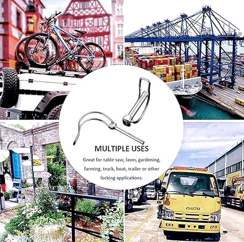 Miniatura 9 de Pestillo de pasador de seguridad de pareja de acero, cierre rápido, liberación de bloqueo, gancho para remolque, bicicleta, carriola, caravana,