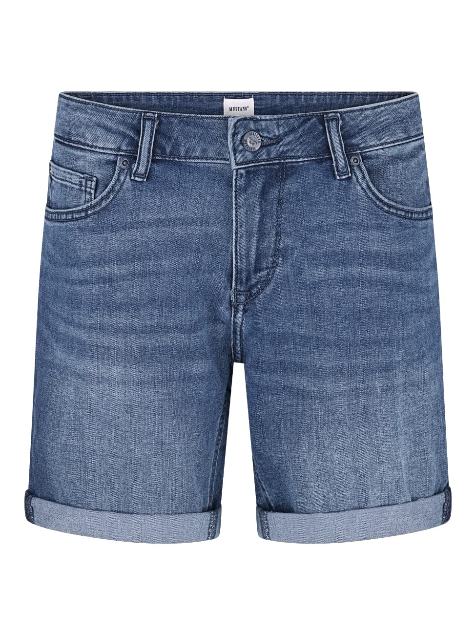 MUSTANG Damen Shorts Bermuda Kurze Jeans Hose Regular Jeansshorts Hotpants | Basic Denim Stretch Baumwolle Blau 25 26 27 28 29 30 31 32 33 34