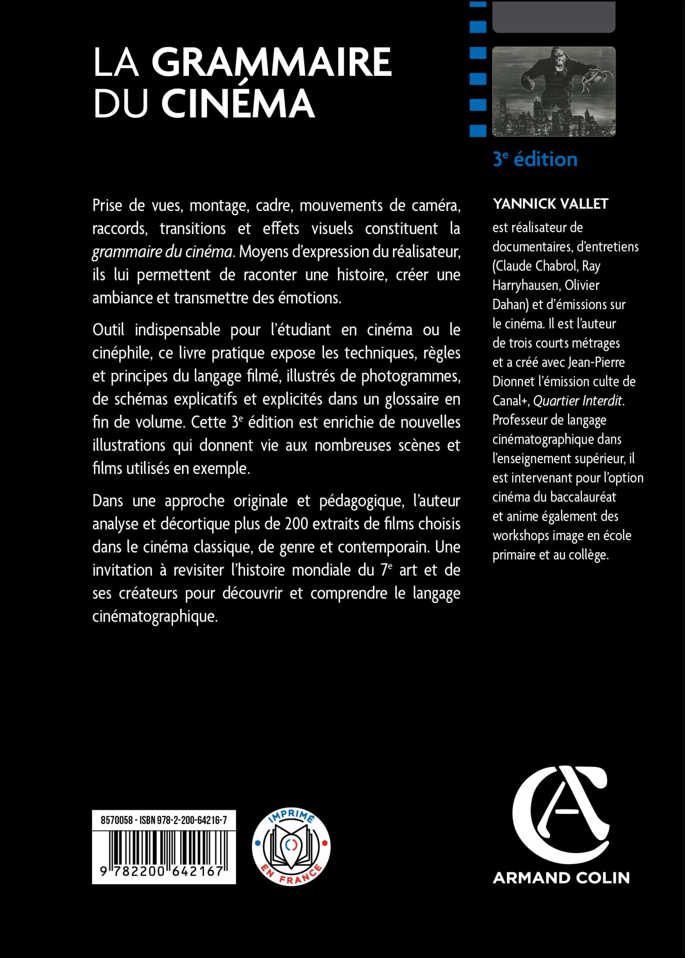 La grammaire du cinéma - 3e éd.: De l'écriture au montage : les techniques du langage filmé