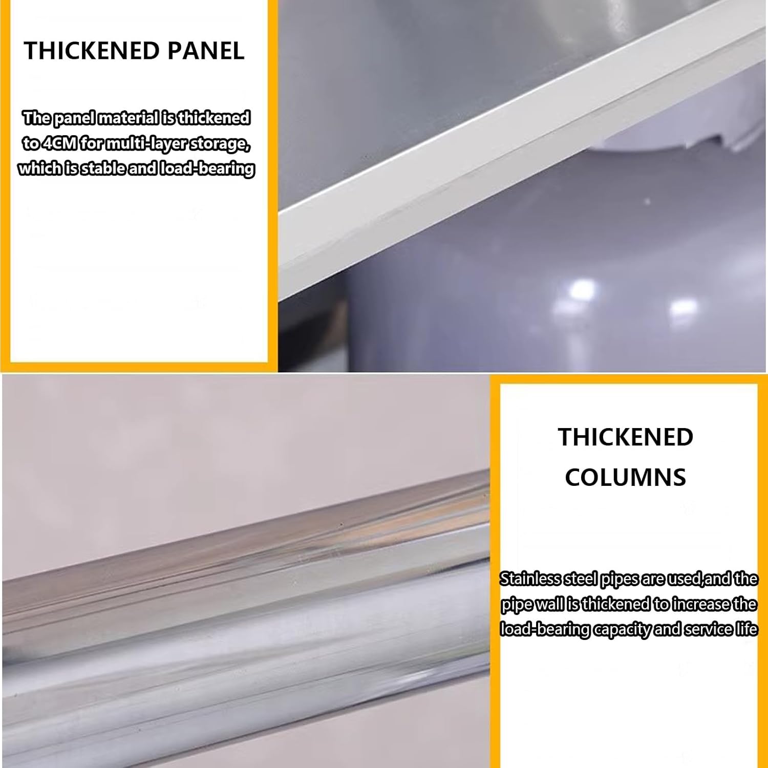 Stainless Steel Kitchen Prep,Work Table Commercial Worktable Workstation,Heavy Duty Work Bench for Commercial and Home,Brushed Process, Greater Stability, Adjustable feet.