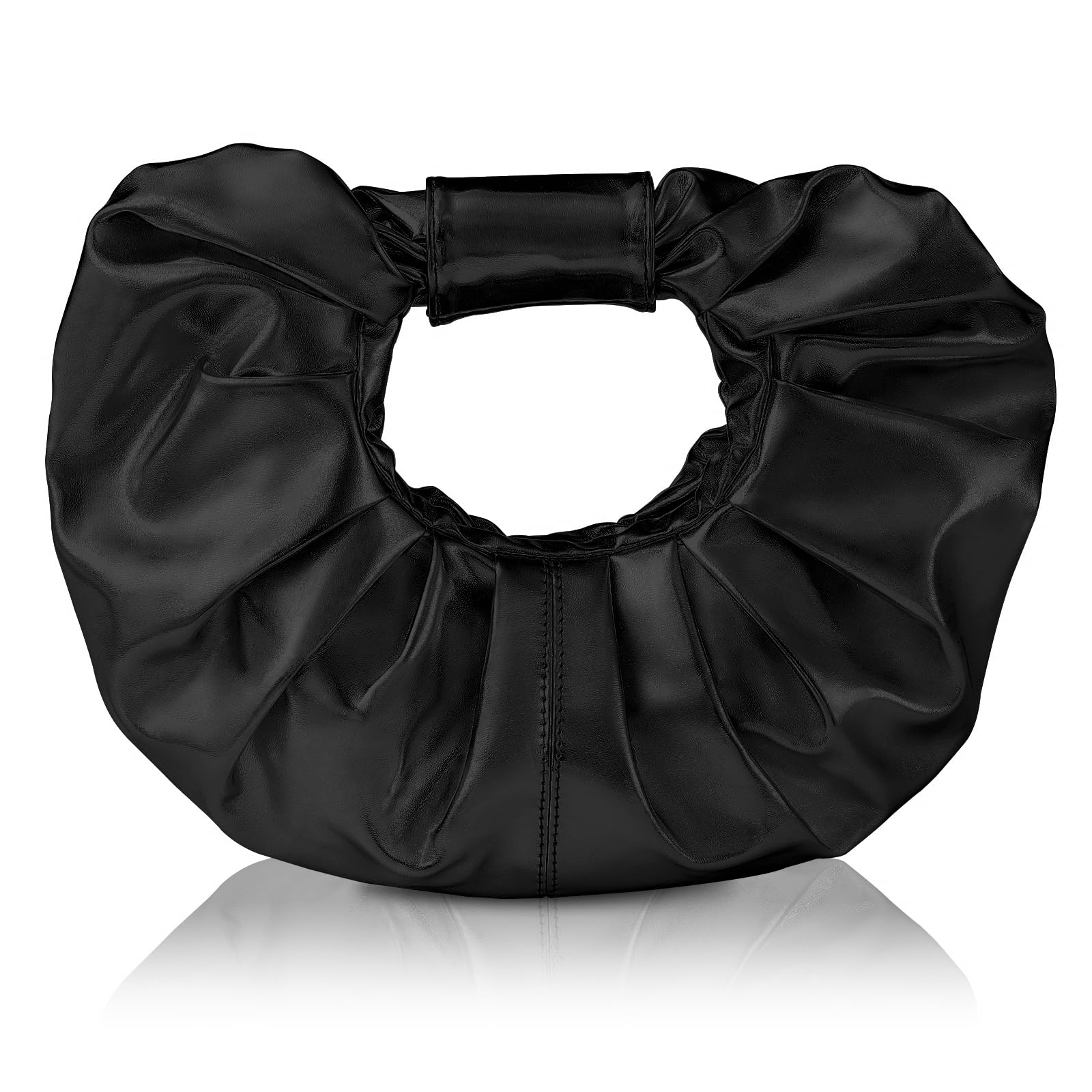 JENSVOIR Clutch Purse for Women - Evening Clutch PU Leather Pleated Bag Designer Handbag for Party Prom Wedding