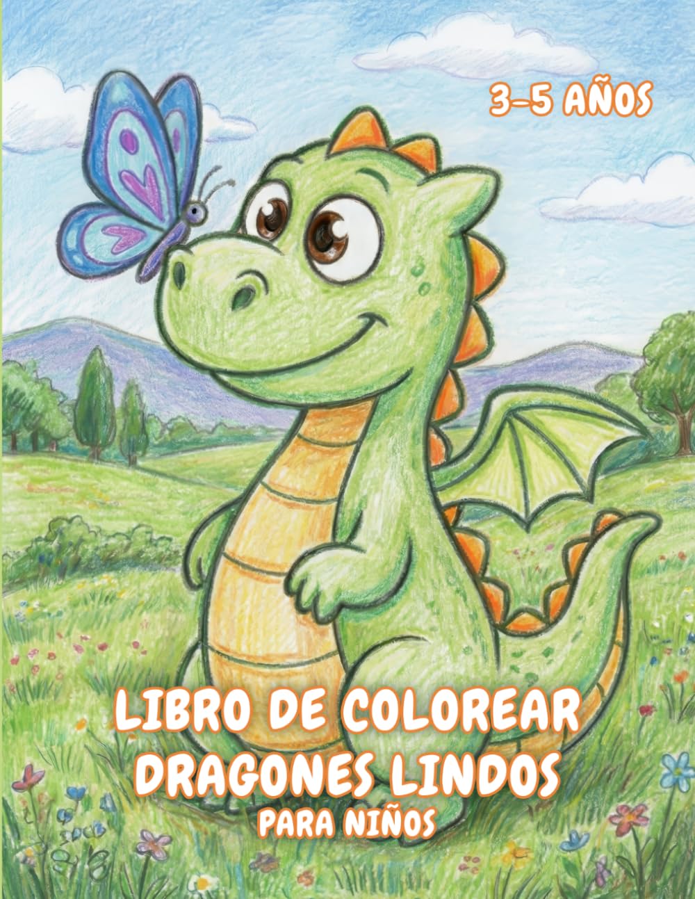 Libro de Colorear Dragones Lindos para Niños: 50 Ilustraciones Grandes de Dragones para Alivio del Estrés y Relajación en Niños (3-5 Años)