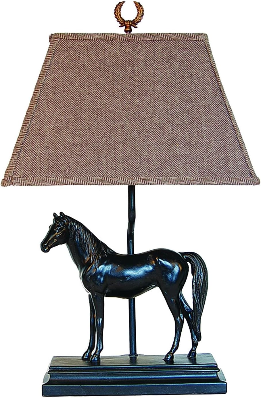 AHS Lighting L813-U Equestrian Table Lamp with Shade, 24", Run for The Roses-Herringbone