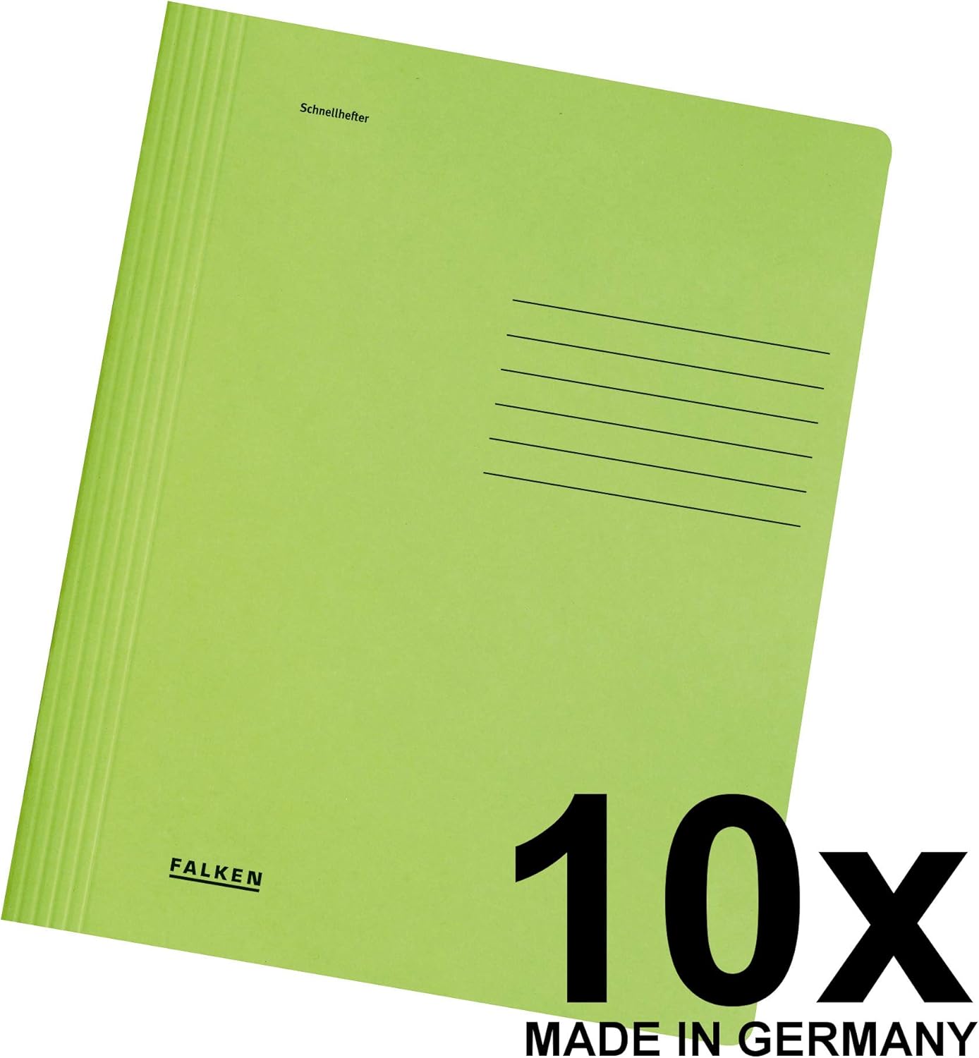 Original Falken 10-pack of intensive colour loose-leaf binders. Made in Germany. Ready-to-use folded staplers made of recycled cardboard - Image 3