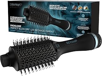 Progloss Perfect Blow Dry Volume Styler - Ceramic Barrel Hair Dryer Brush for Wet or Dry Styling, Infused with Progloss Oils for Frizz-Free Shine - Auto-Off & 9' Swivel Cord