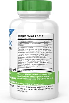 DrFormulas Cranberry Probiotics for Women Vaginal Health & Urinary Tract with Fiber Prebiotic & D Mannose | Nexabiotic Feminine Health, Vaginosis with Lactobacillus Acidophilus for Yeast, 60 Capsules