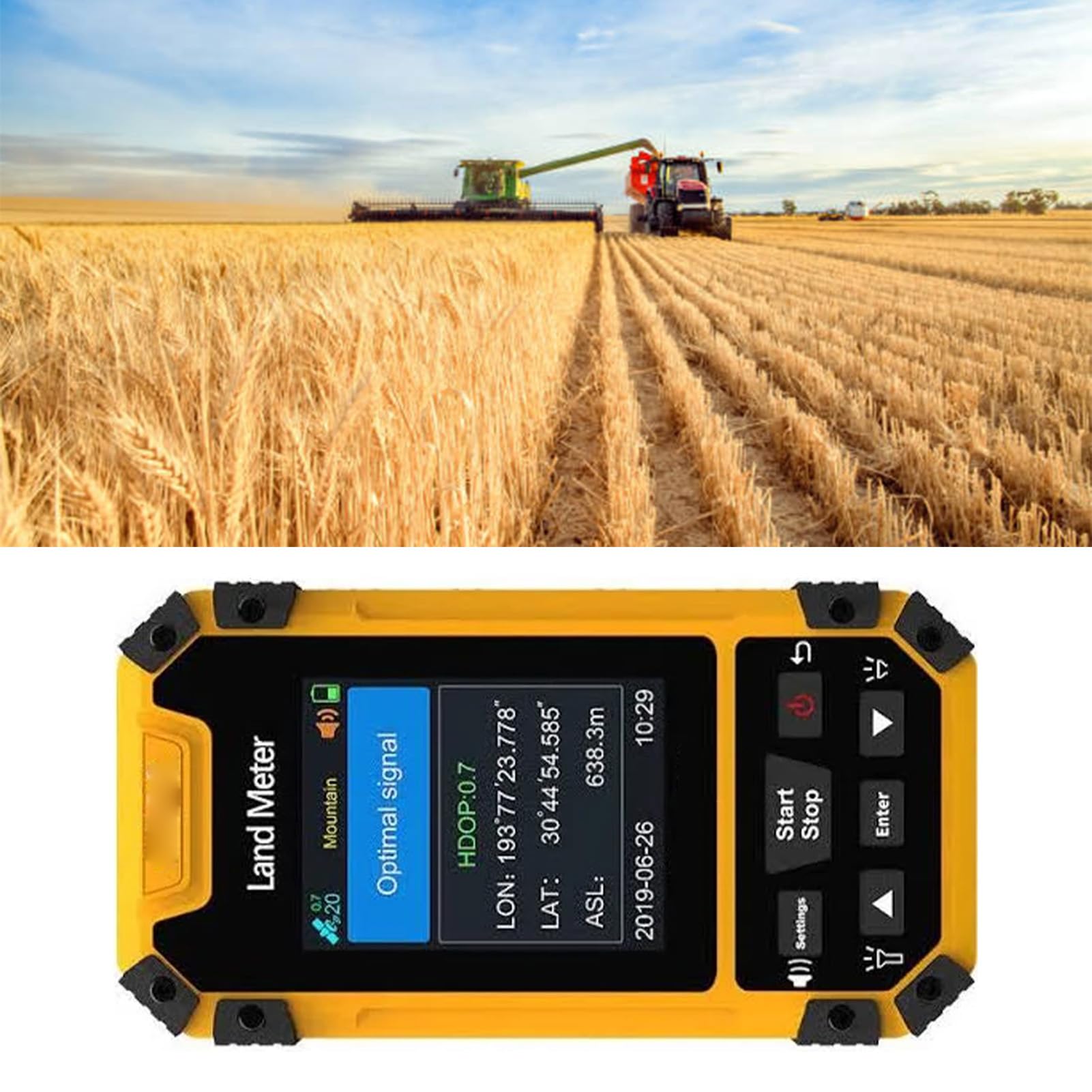 Instrument de Mesure GNSS Multimode pour Levés Topographiques, Compteur de Surface Portable avec écran Couleur 2,4 Pouces et Instructions Vocales, pour la Mesure la Surface