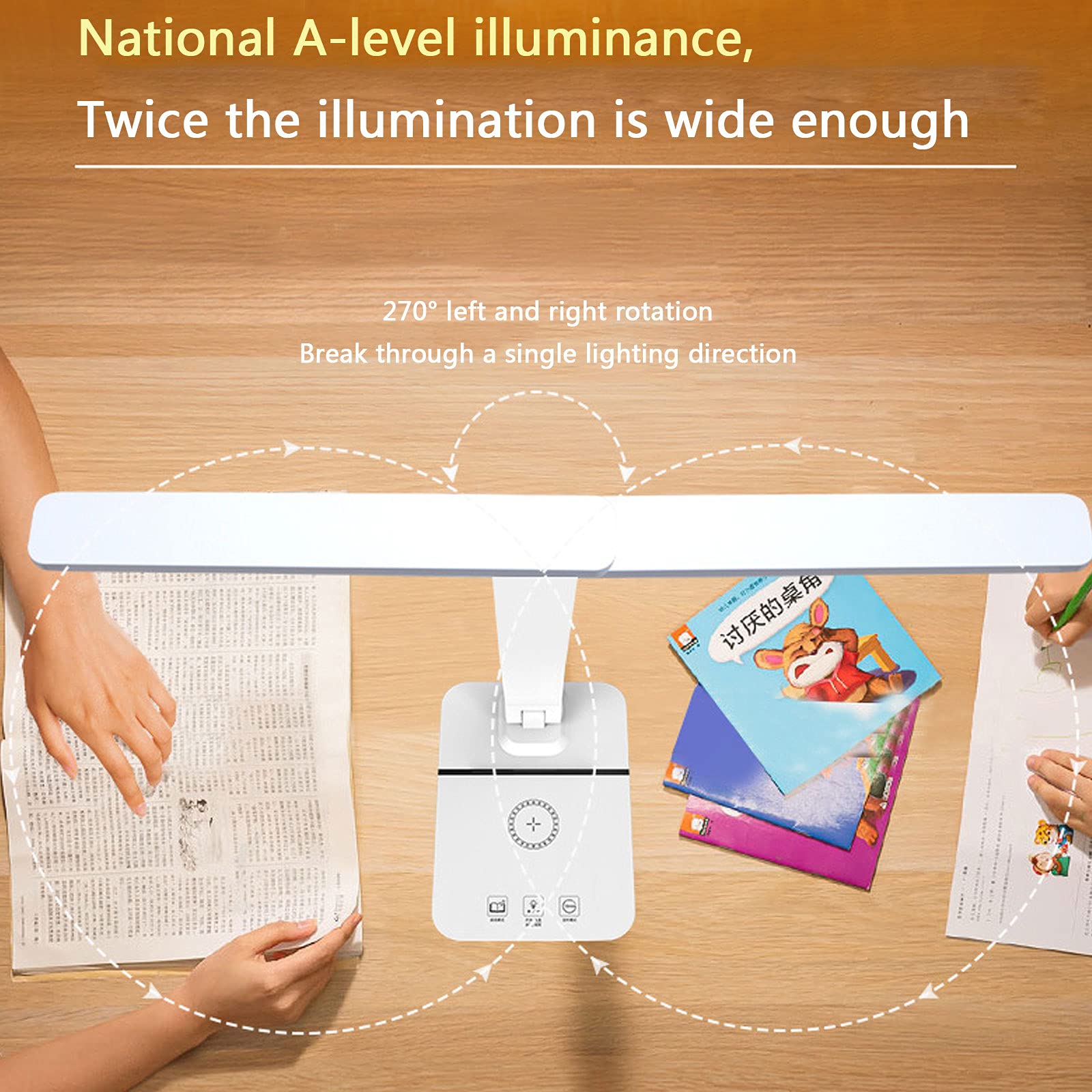 Lampa Biurkowa Led Przyciągające Wzrok Lampy Stołowe Z ładowaniem Usb, Wbudowaną ładowarką Bezprzewodową, 3 Poziomy Temperatury Barwowej Do Biura Domowego/Użytku Domowego/Nauki/Odczytu