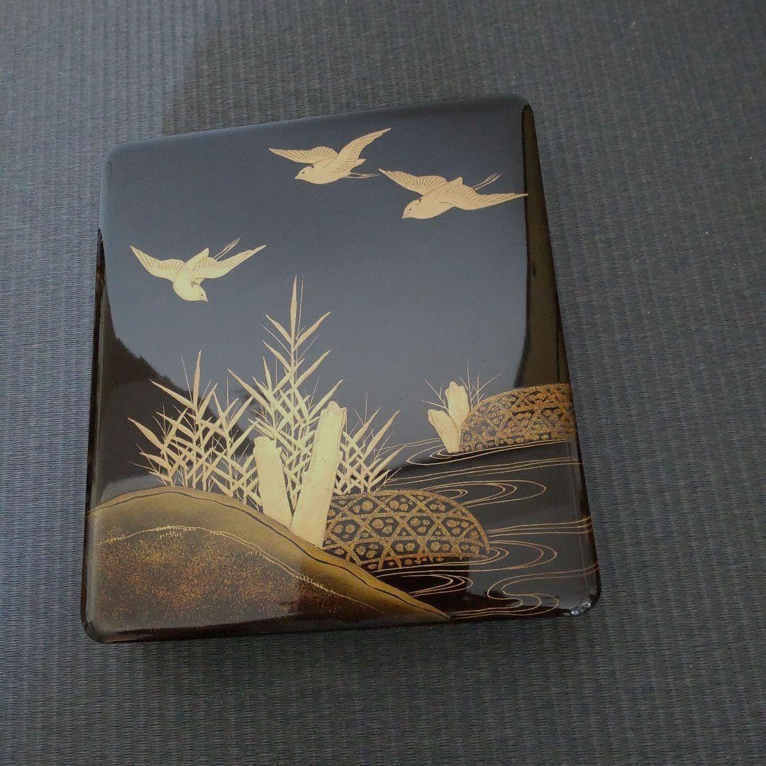 書道 豪華 漆塗り 梨地 金蒔絵硯箱 Tarou Kimoto 書道 豪華美品 漆塗り