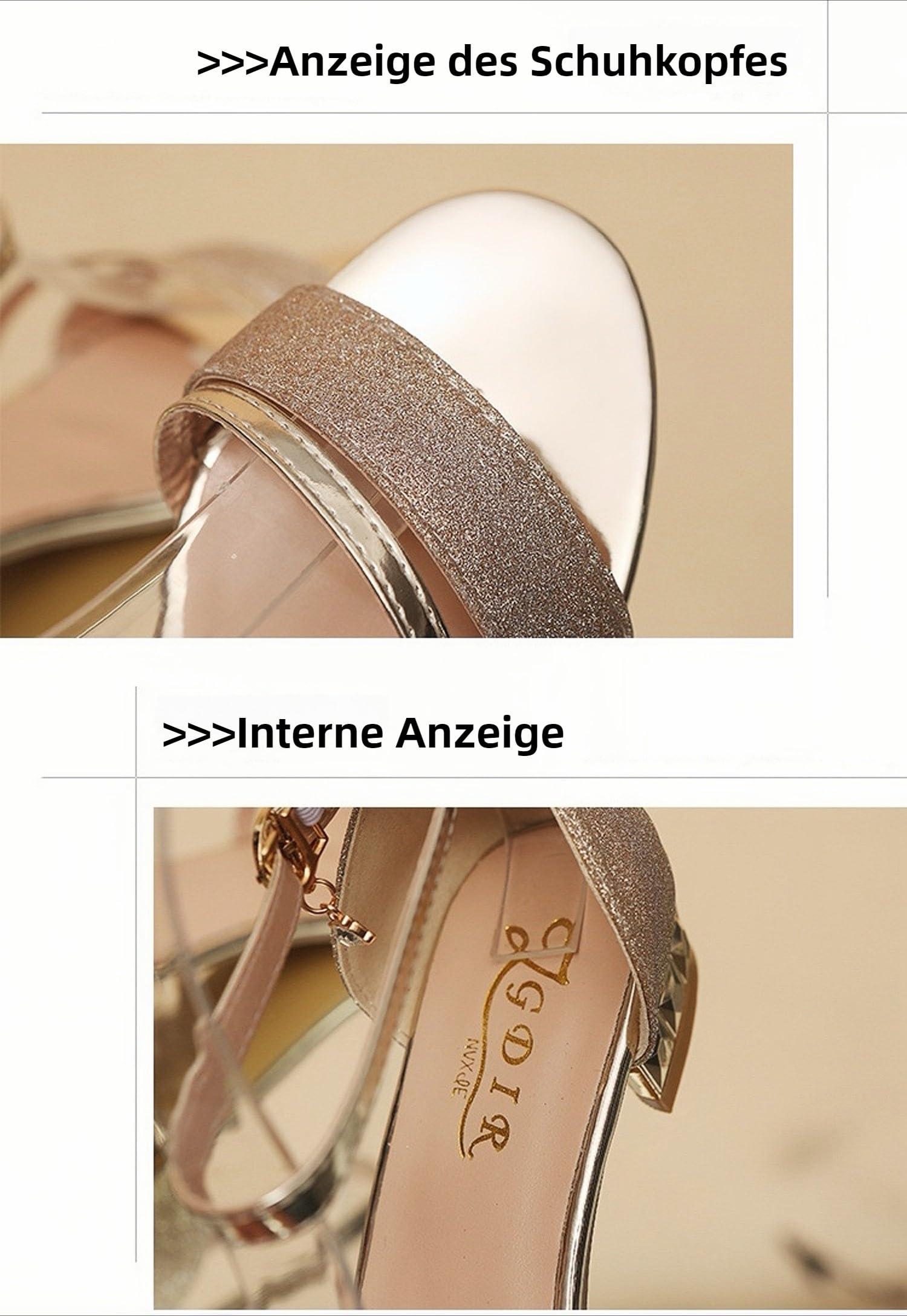 2025 Neu Sandalen Mit Blockabsatz Damen Elegant Sandaletten Mit Pailletten Braut High Heels Sandals Mit Schnalle Sommer Peep Toe Sandalen Freizeit Strandschuhe