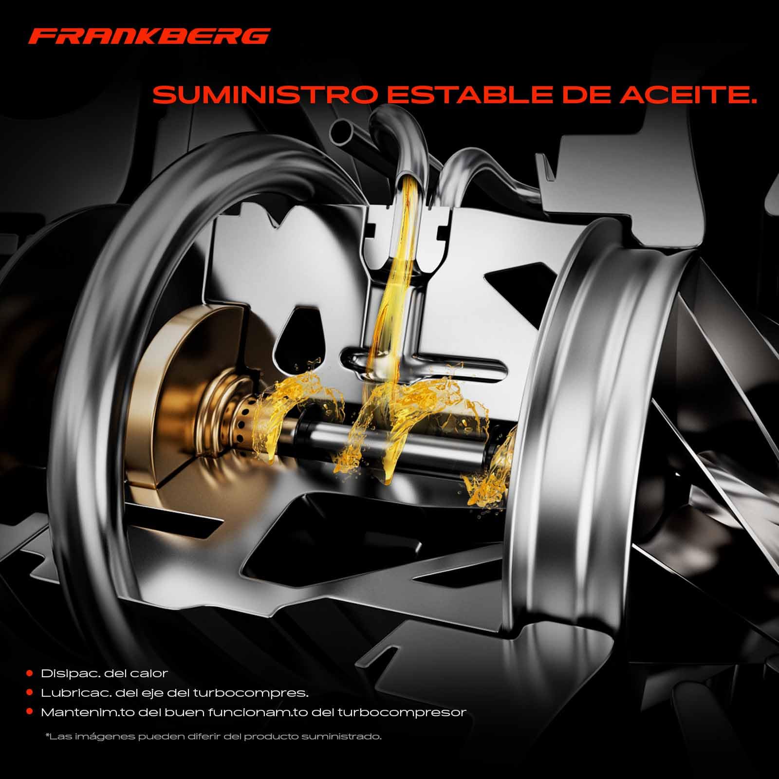 Frankberg 2x Tubería de alimentación de aceite del turbo Compatible con M.i.n.i R56 C.o.o.p.e.r S M.i.n.i cabrio R57 C.o.o.p.e.r S M.i.n.i Clubman R55 C.o.o.p.e.r S M.i.n.i Countryman R60 11657583838