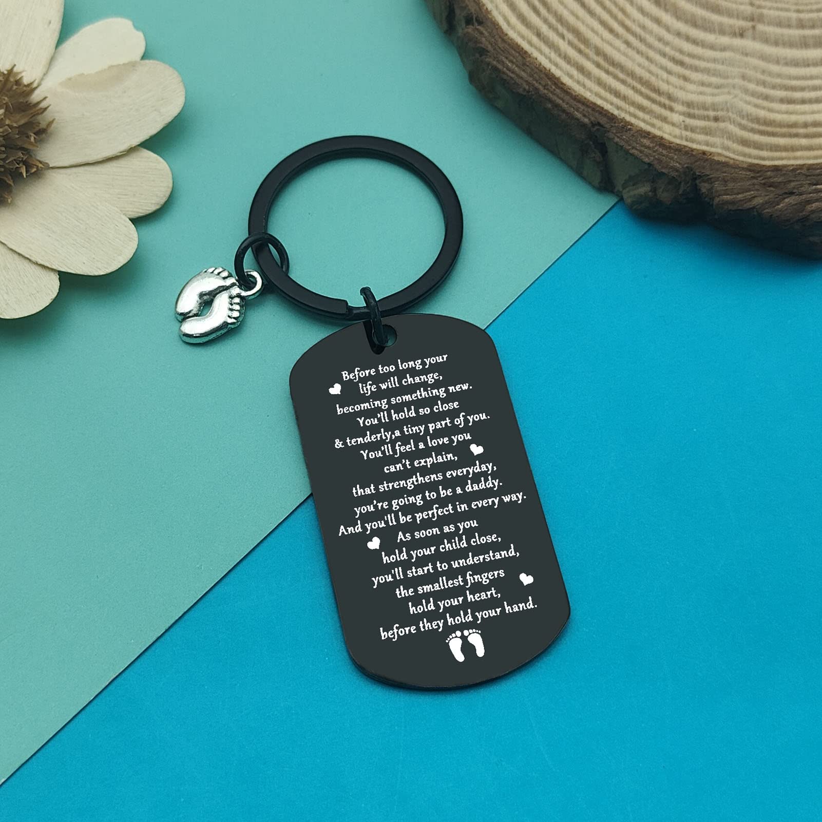 New Dad Gift Keychain Baby Announcement Pregnancy Keychain for New Father to Be Gift First Time Dads Soon to Be Father Christmas Birthday Father's Day Present