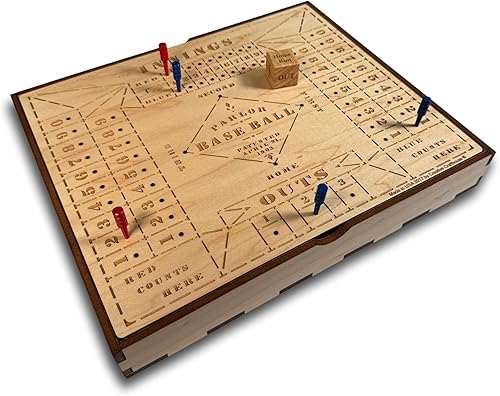 Miniatura 5 de Juego de mesa de béisbol inspirado en la vendimia | Juego de madera hecho a mano para diversión familiar | Rompecabezas de béisbol interactivo