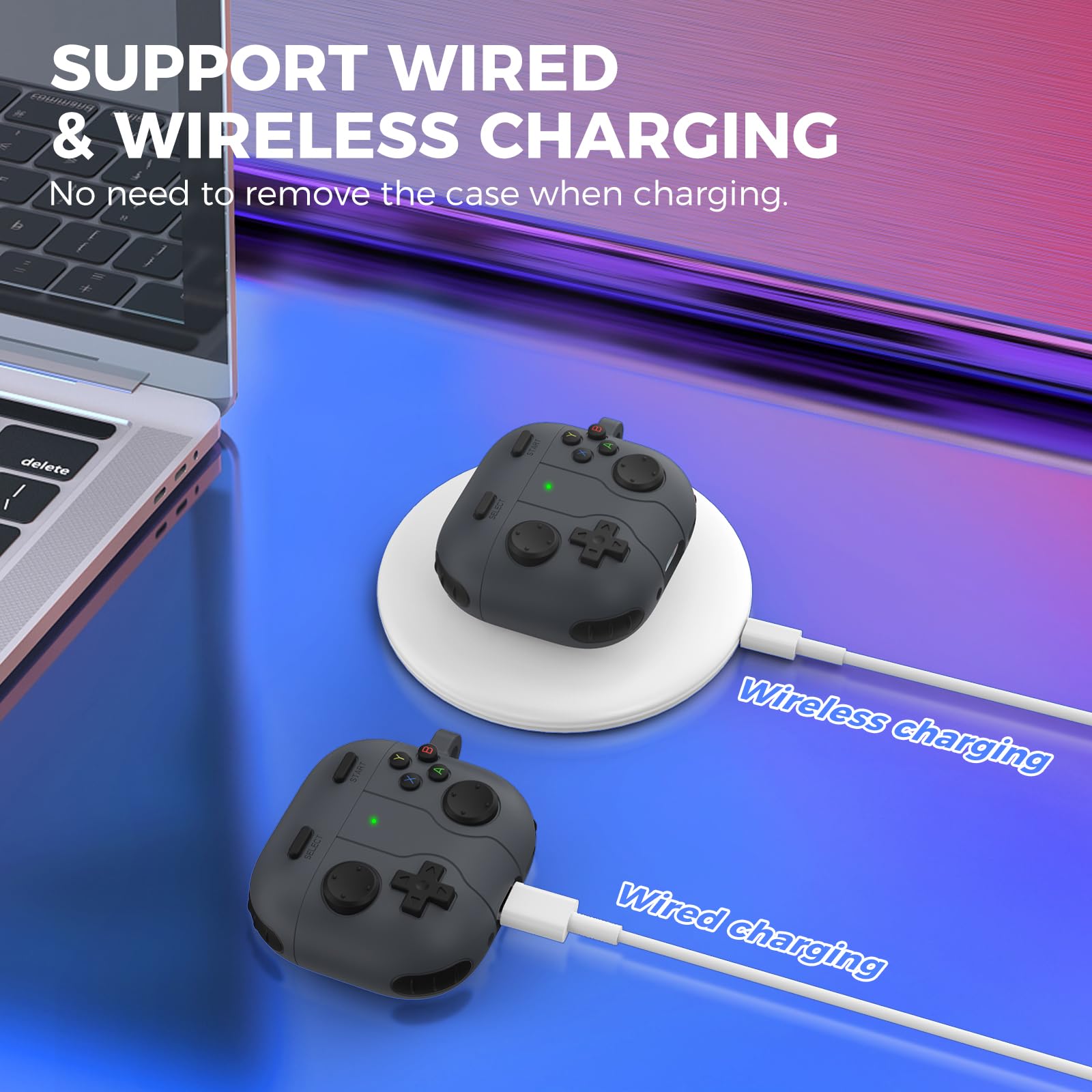 AhaStyle AirPods 4 Custodia Cover con Kit Pulizia Retro Handheld Game Console Design per AirPods 4a Generazione Custodia Morbida Pelle Protettiva in Silicone per Apple AirPods4 2024 Custodia Ricarica