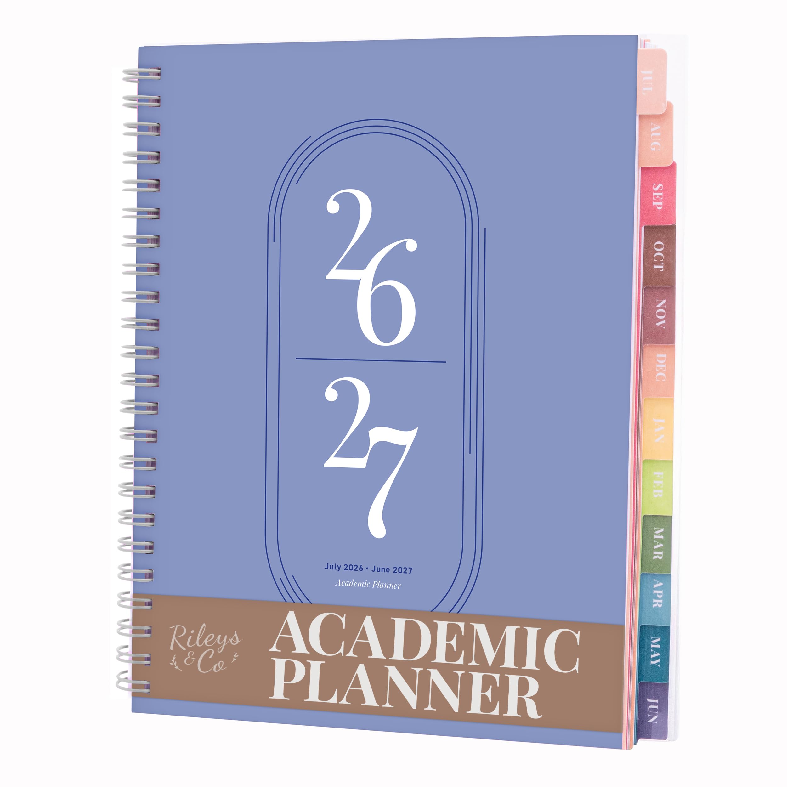 Rileys Academic Diary 2026-2027, Daily, Weekly & Monthly Planner, July 2026 - June 2027, Student Notes Pages, Twin-Wire Binding, Weekly Agenda for School & Work (20 x 15 cm, Blue)