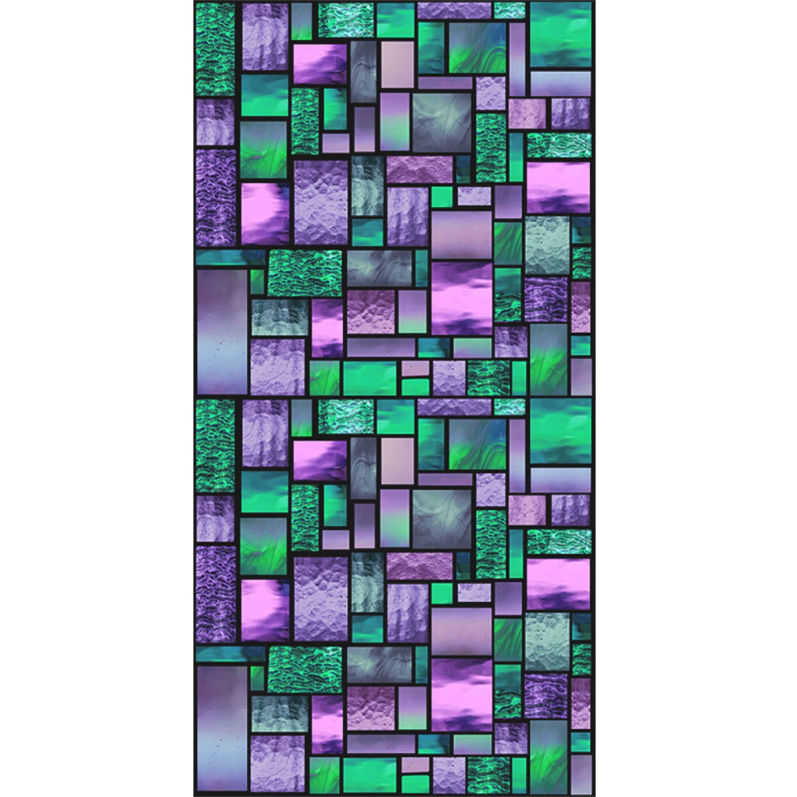 Pellicola per vetri oscurante,Pellicola privacy finestre,anti-peeping,Autoadesive,Anti-UV,quadrato viola ,Ideale per Ufficio Camera da Letto Sala(90cmx200cm)
