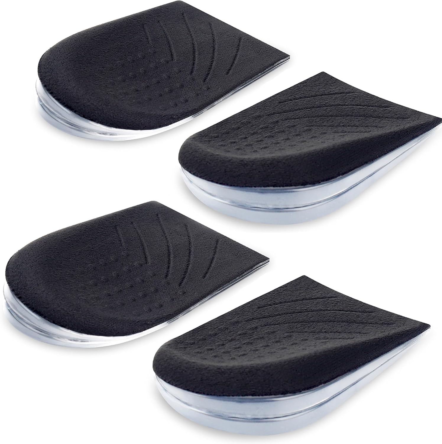 2 Pairs 3 Layers Medial & Lateral Heel Wedge Silicone Insoles - Corrective Adhesive Shoe Inserts for Foot Alignment, Knock Knee Pain, Bow Legs, Osteoarthritis for Men and Women(Large)
