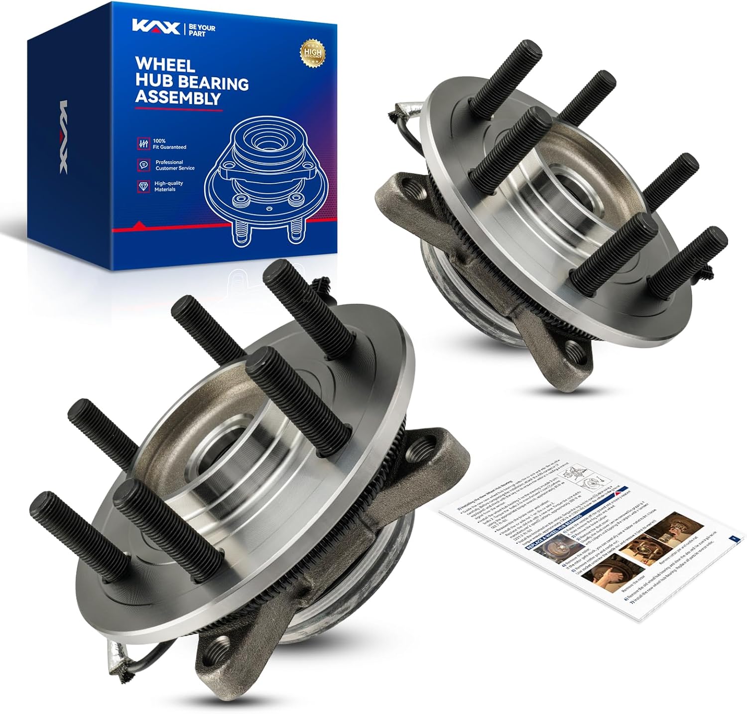 KAX 515199 2PCS Front Wheel Hub Bearing Compatible with Ford F-150 2018-2020,W/ABS Wheel Bearing and Hub Assembly