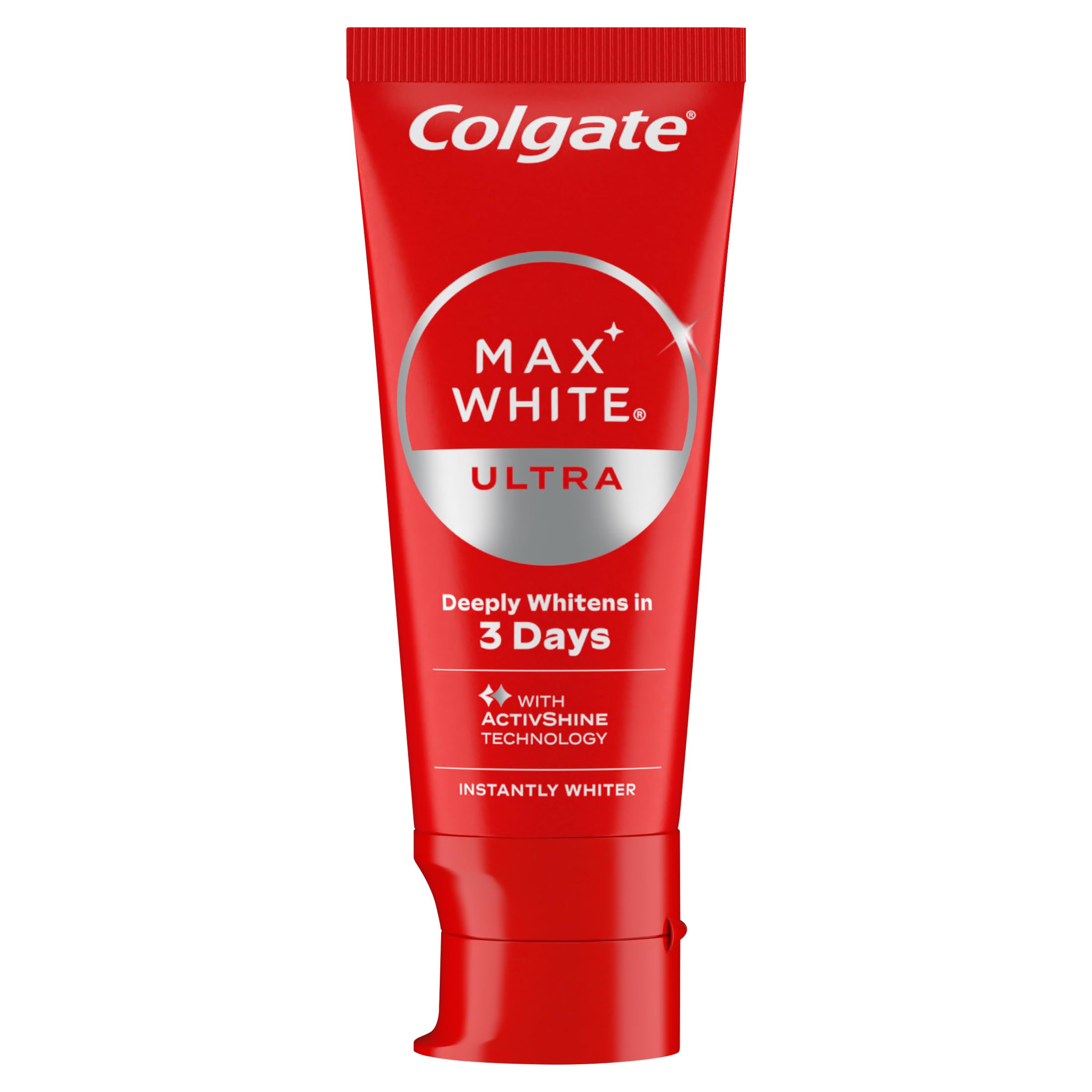 Colgate Max White Ultra Pasta de dientes Efecto Instantáneo, Blanquea las Manchas Profundas en 3 Días, la Tecnología ActiveShine Suaviza la Superficie del Esmalte para Reflejar la Luz, Sabor Mejorado — view 2