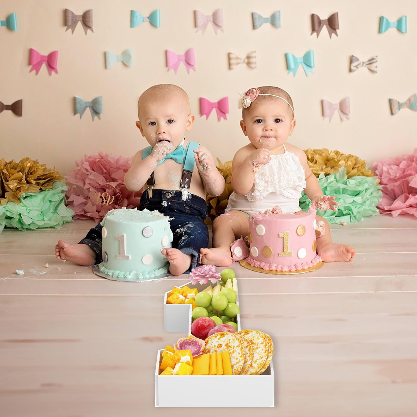 HILAVO Pappnummer für Charcuterie, 34,8 cm, Pappnummer 1, befüllbare Nummer für Lebensmittel, Pappmaché, Zahlenboxen für Cupcakes, Süßigkeiten, Babyparty, Geburtstag, Jahrestag, Party-Dekorationen