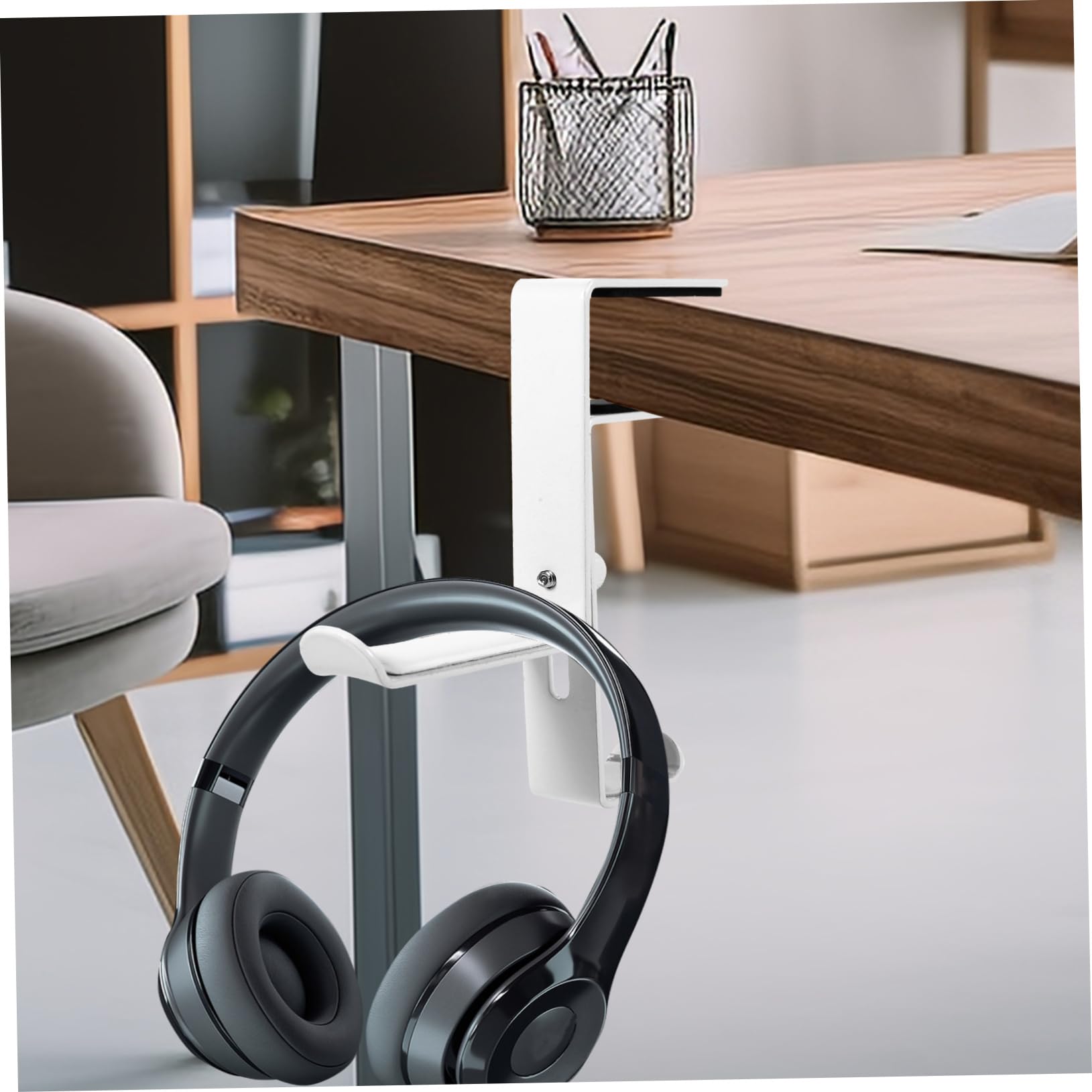 Artibetter Supporto Per Cuffie Regolabile Da 3 Pezzi Con Morsetto Da Scrivania Per Cuffie Sotto La Scrivania in Similpelle