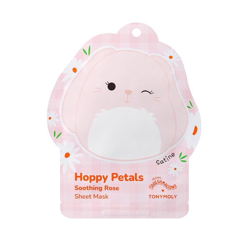Máscara facial em folha TONYMOLY x Squishmallows Satine com rosa e camomila