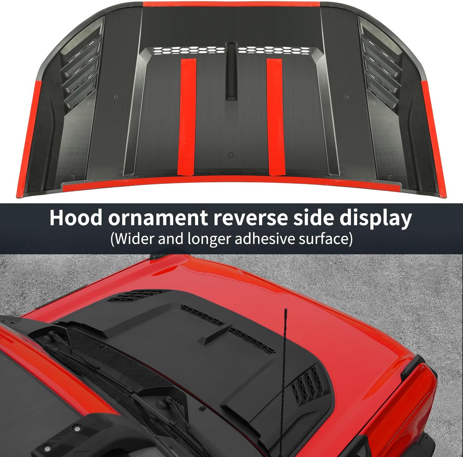 Hood Scoop Cover for Ford bronco 2021-2026 2/4 door, ABS Plastic matte black hood scoop grille for Ford bronco 2021 2022 2023 2024 2025 2026 (Not fit for Ford Raptor and Sport)