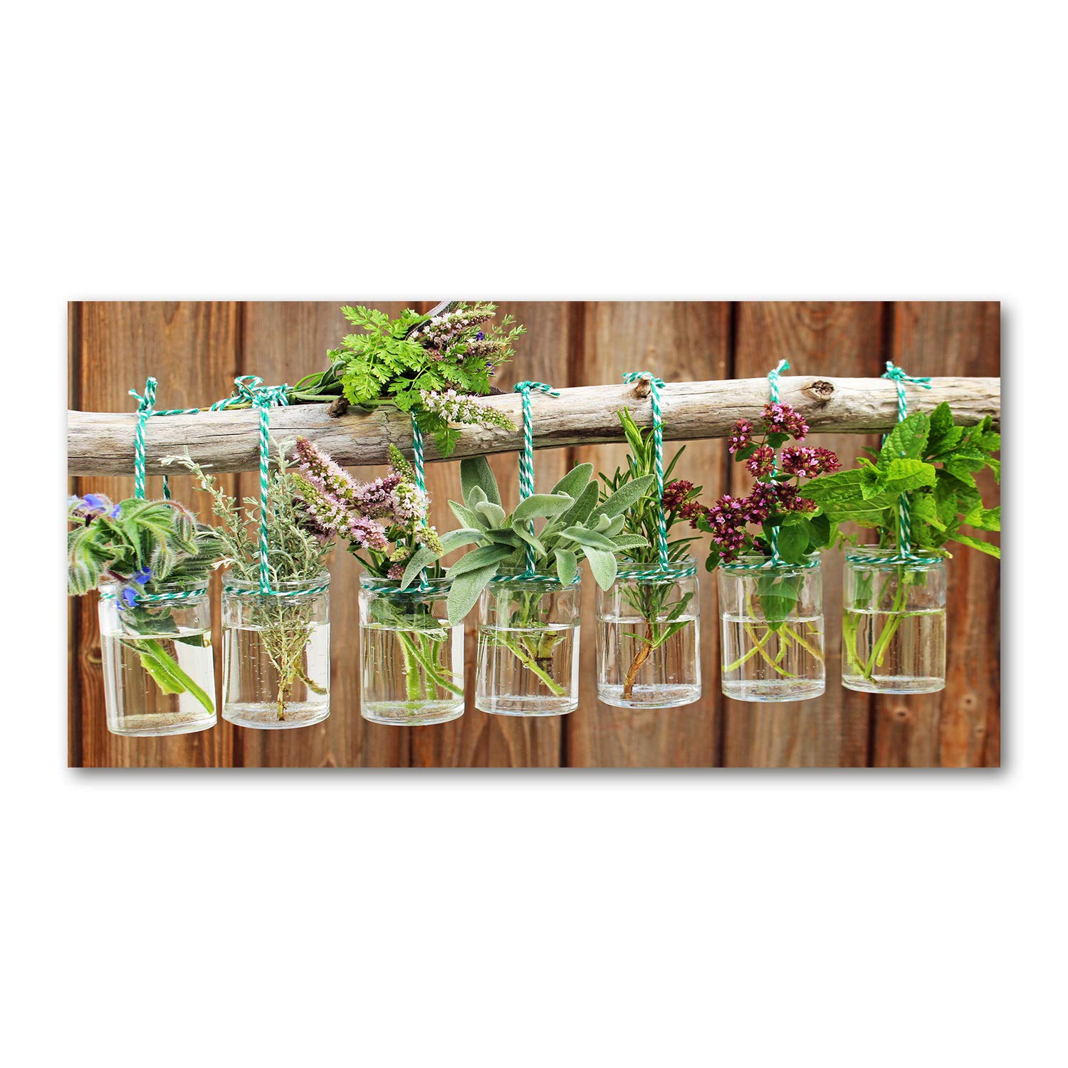 Image sur verre 120x60 cm design premium plantes vertes pour grand salon