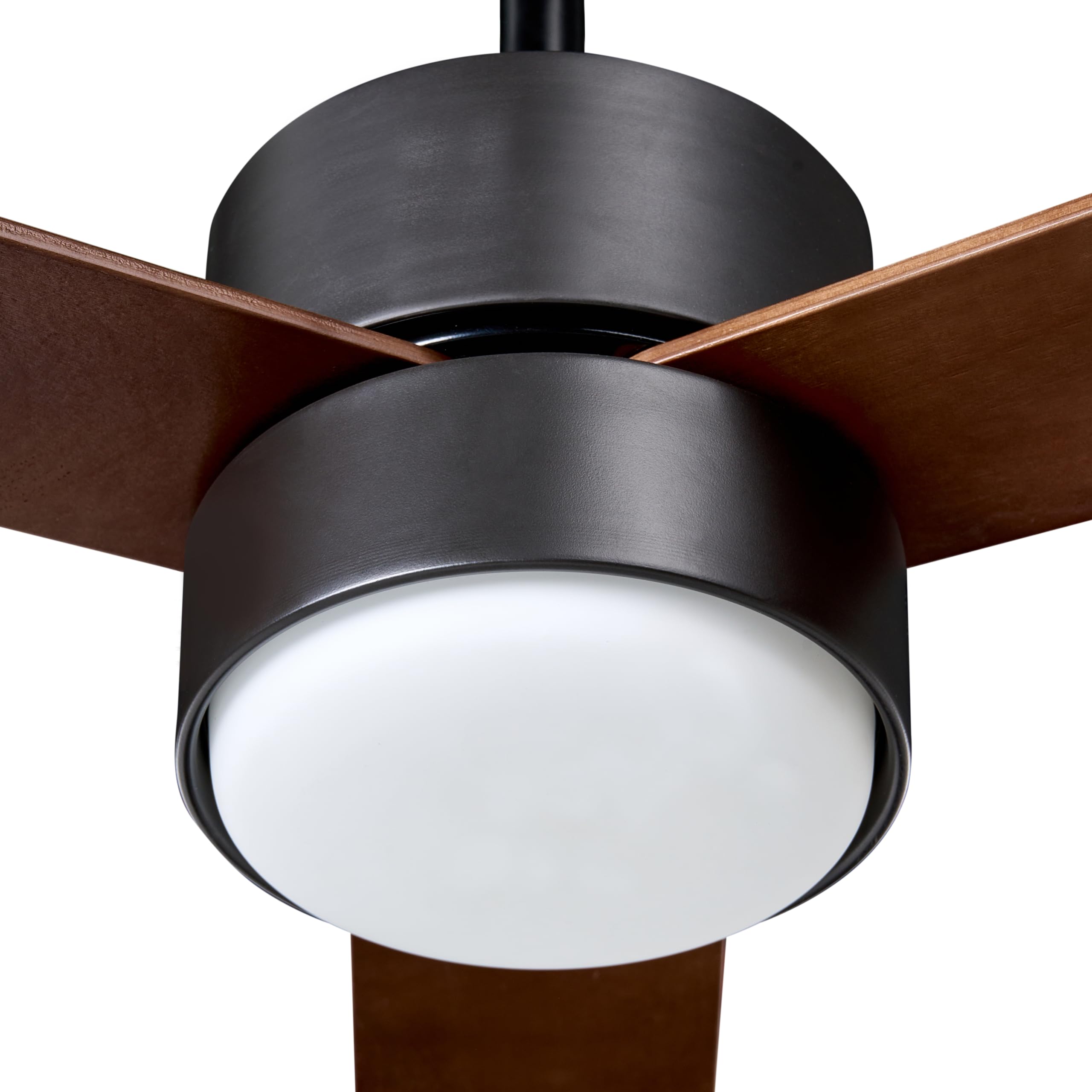 Beliani Ventilador de techo moderno con mando a distancia iluminación LED material sintético marrón Jeremy