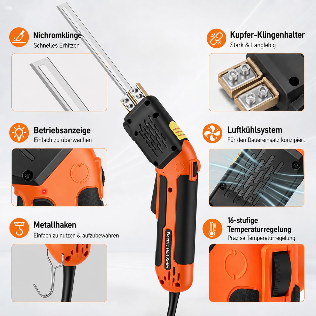 300W Styroporschneider Elektrische, 16 Stufen 55-600°C, Luftgekühlter